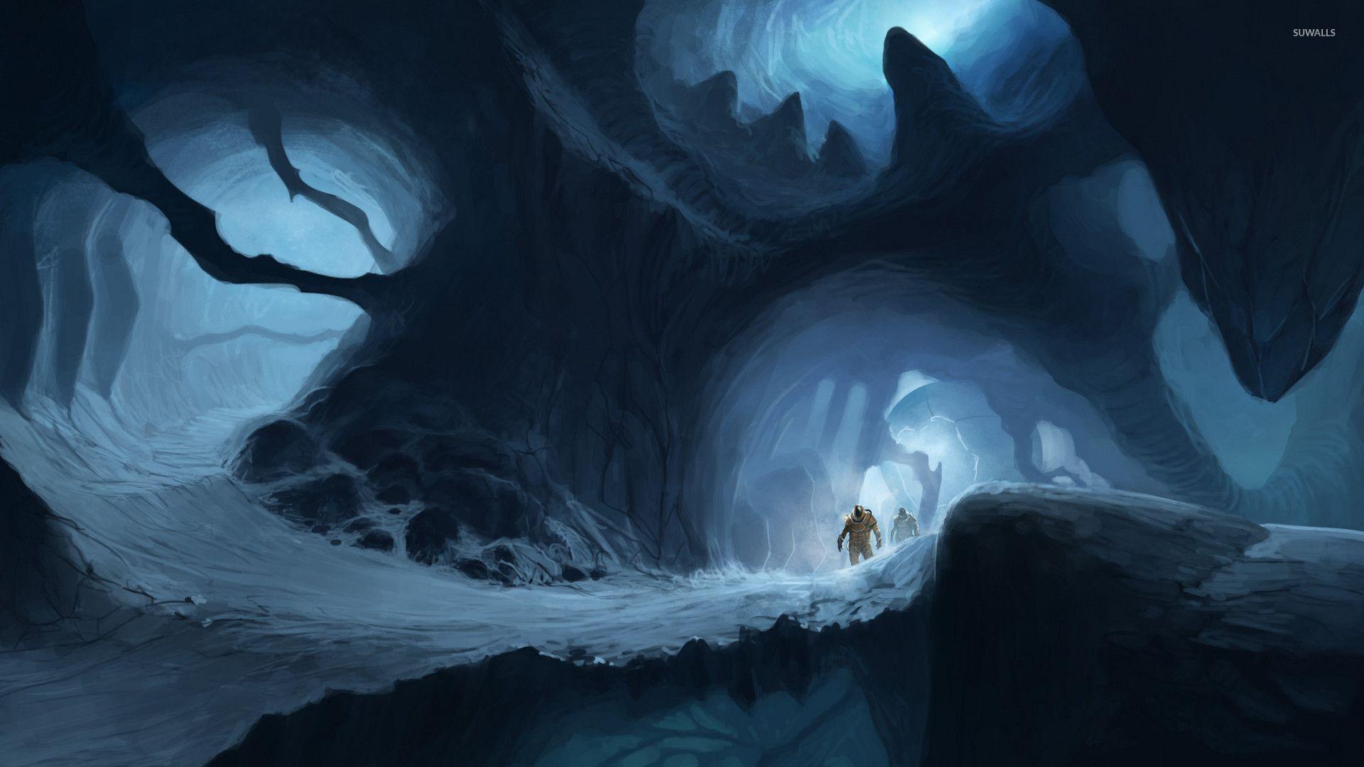 1920x1080 Astronauts in the icy cave wallpaper wallpaper