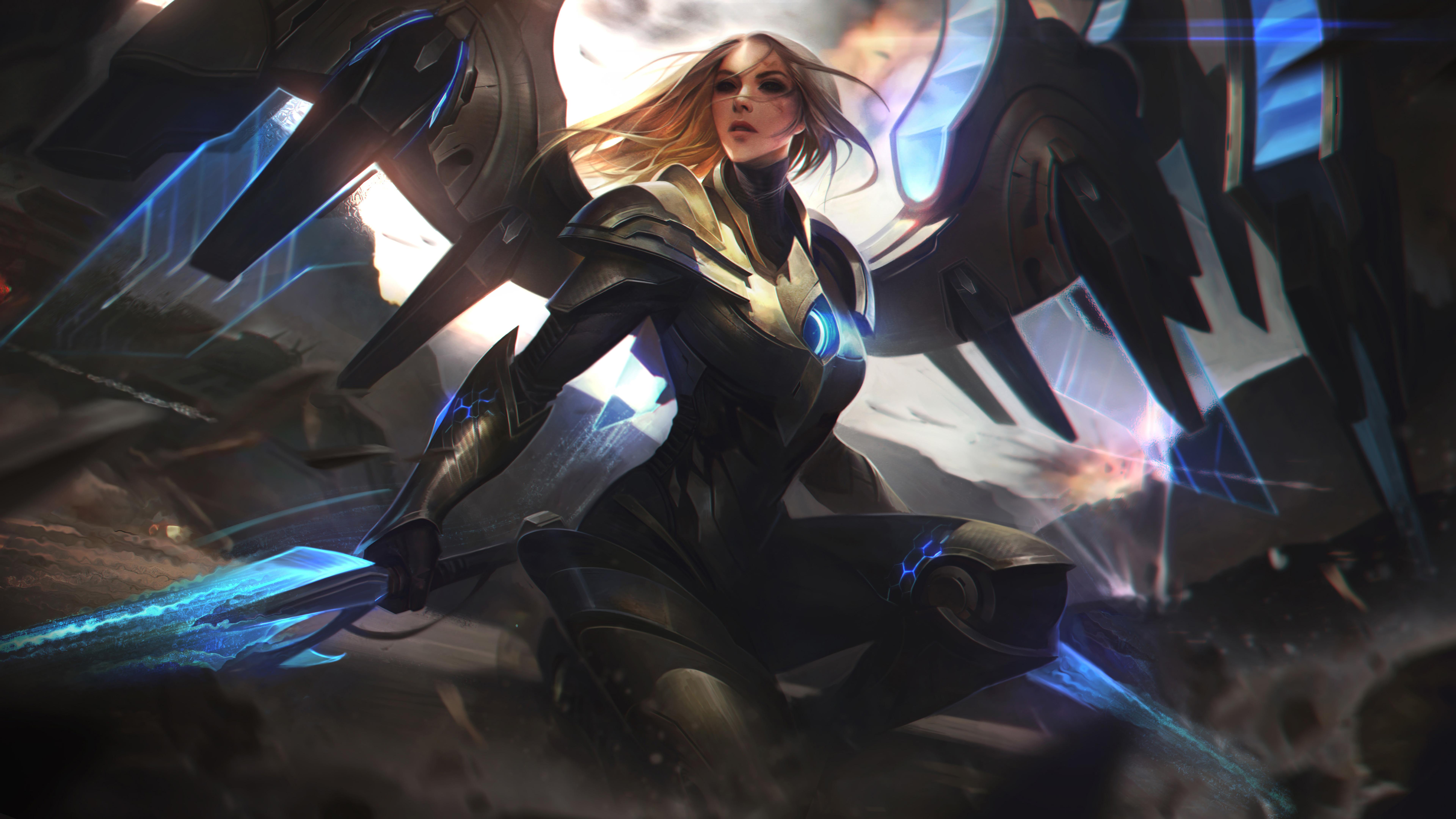 7680x4320 Aether Wing Kayle Splash Art New Update LoL 8K Wallpaper
