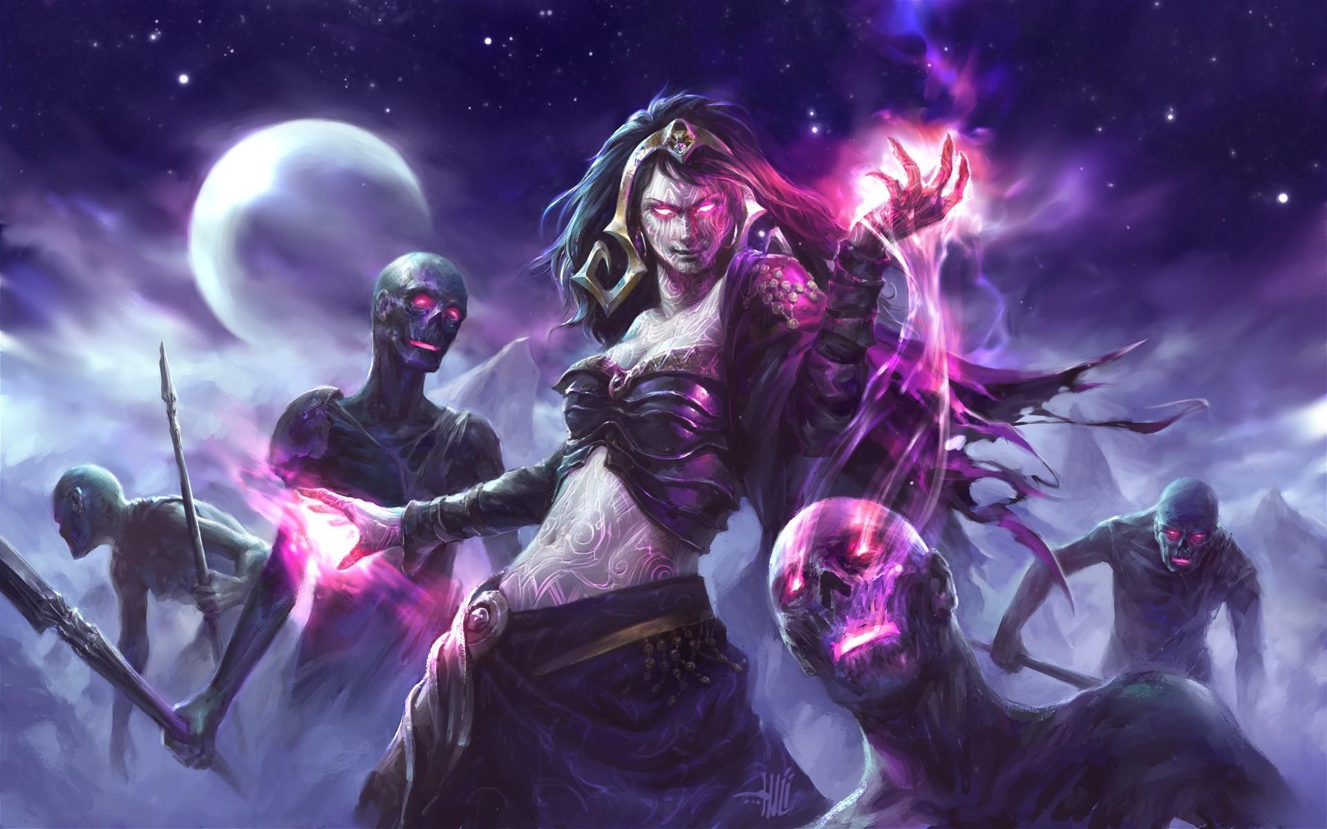 1920x1200 fantasy art magic the gathering witch zombies liliana vess wallpaper. Mocah HD Wallpaper