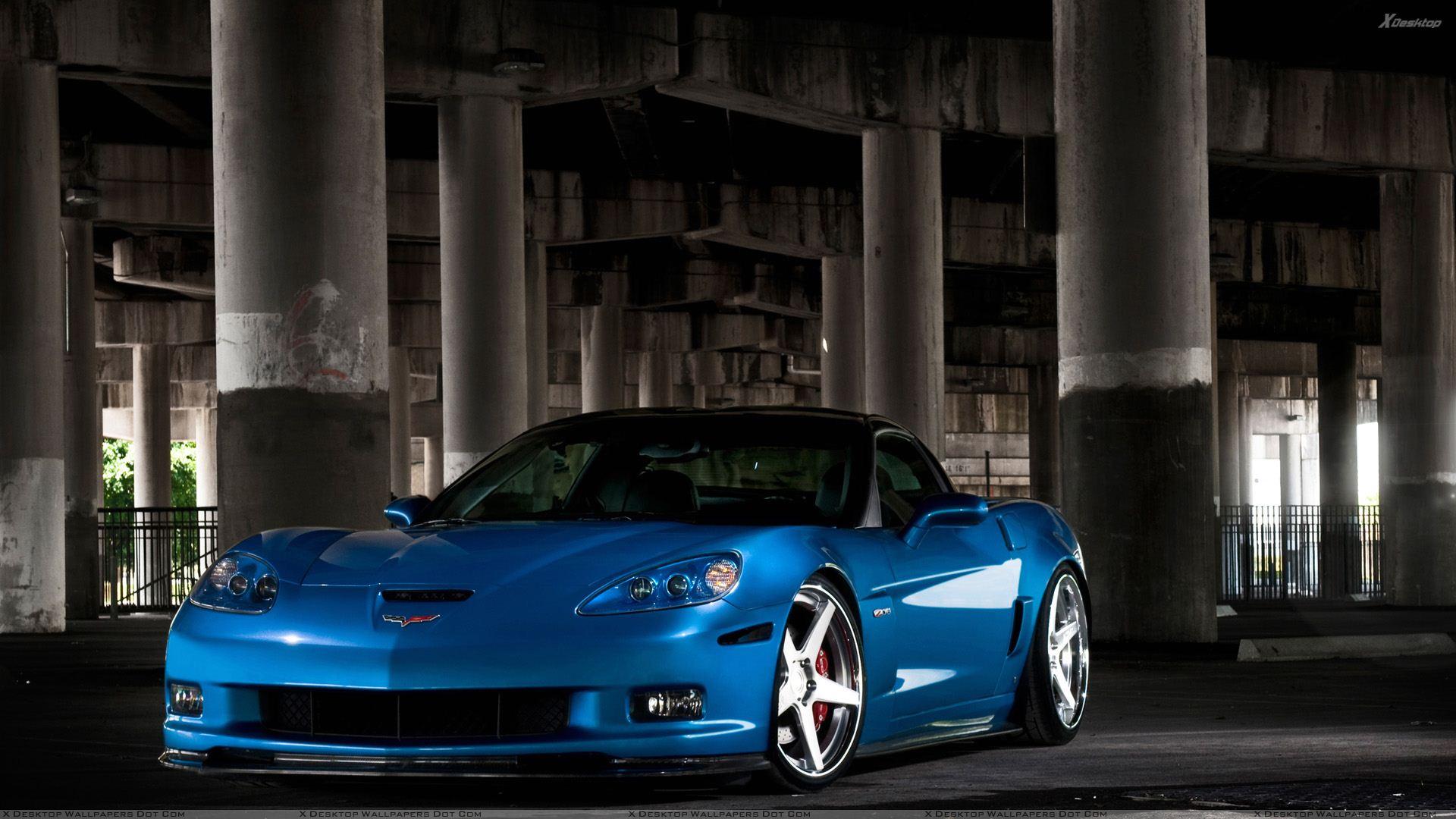 1920x1080 Chevrolet Corvette C6 ZR1 In Blue Front Pose Wallpaper