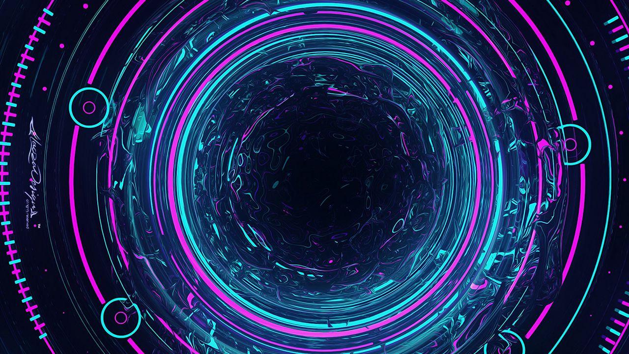 1280x720 Download wallpaper 1280x720 circles, glow, backlight, blue, purple, art hd, hdv, 720p HD background