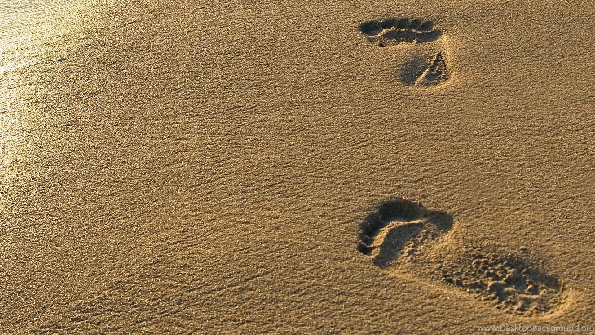 1920x1080 Footprints In The Sand Wallpaper HD Image New Desktop Background
