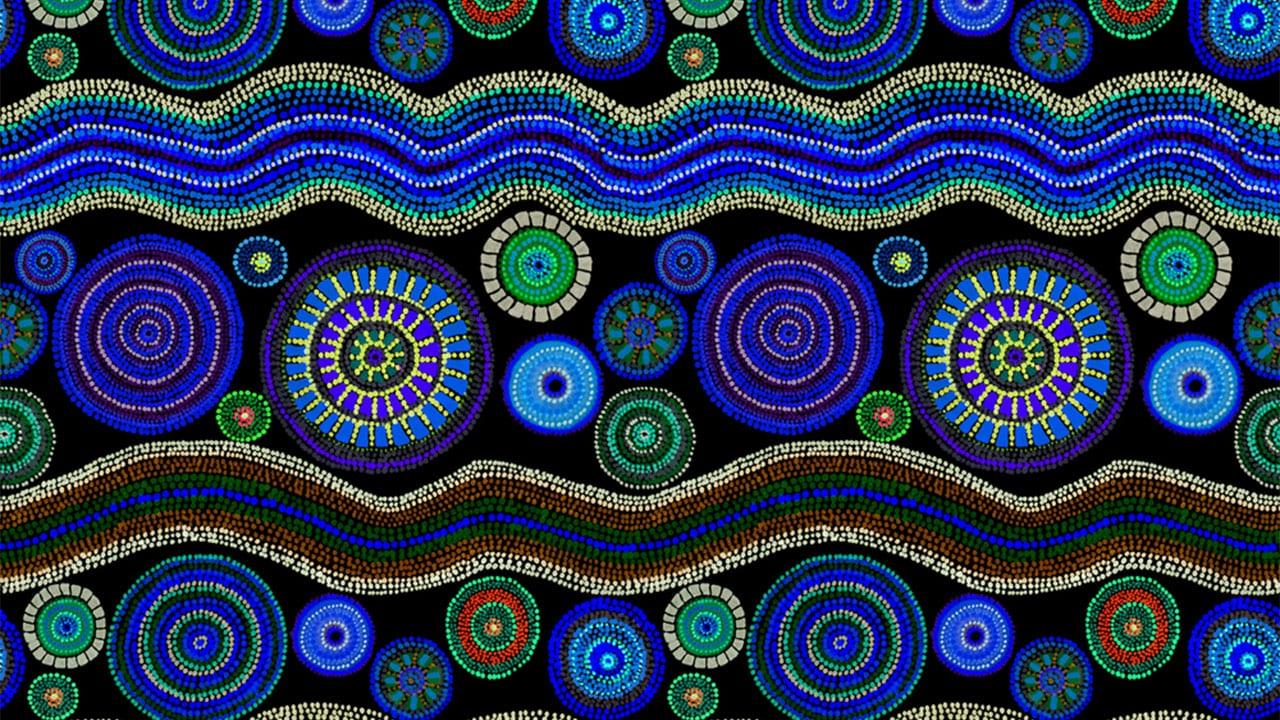 1280x720 Amazingly Beautiful Aboriginal Dot Art Wallpaper + Indigenous Drum Music
