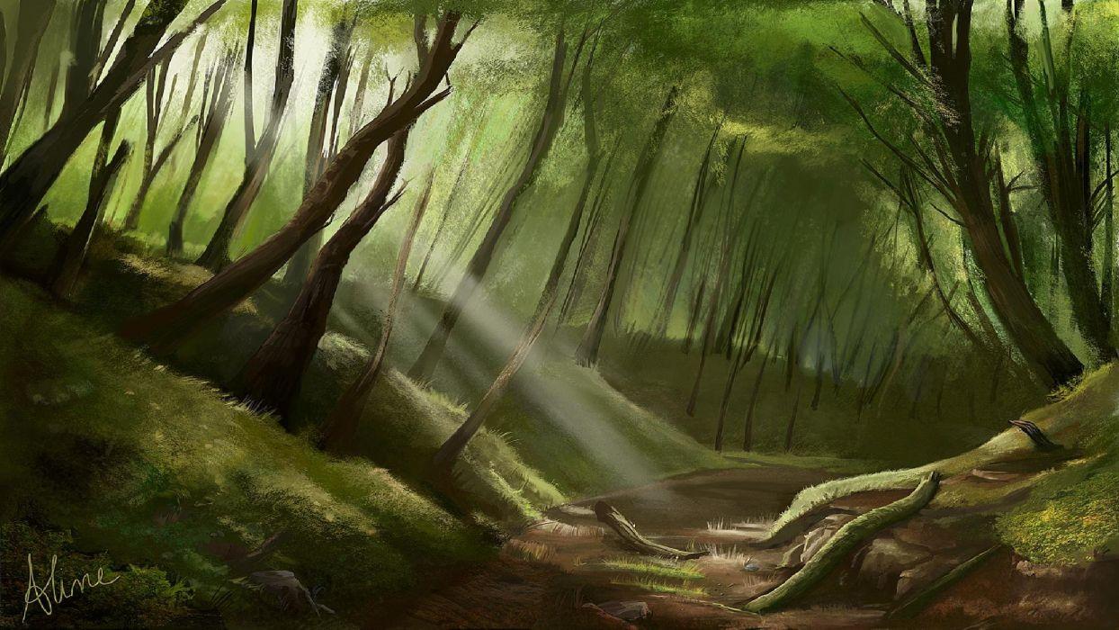 1244x700 Forest Art Wallpaper