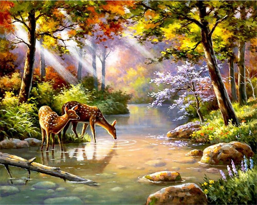 1000x800 Custom wallpaper European style oil painting high quality personality beautiful forest deer landscape 3D wallpaper beibehang. custom wallpaper. 3D wallpaperquality wallpaper