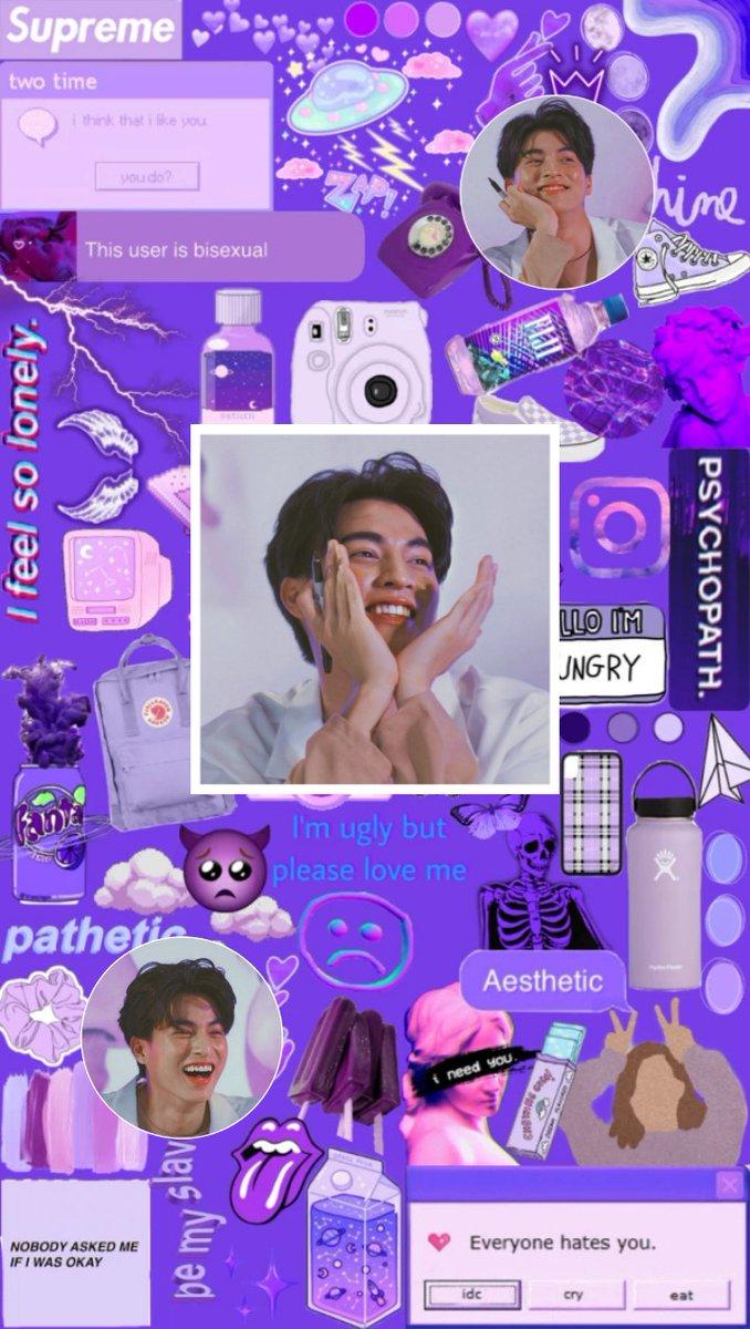 678x1200 ⛓️Ⓑⓞⓨⓢ ⓐⓔⓢⓣⓗⓔⓣⓘⓒ⛓️ #MewGulf #Wallpaper #Purple #orange #MewSuppasit #GulfKanawut #aesthetic