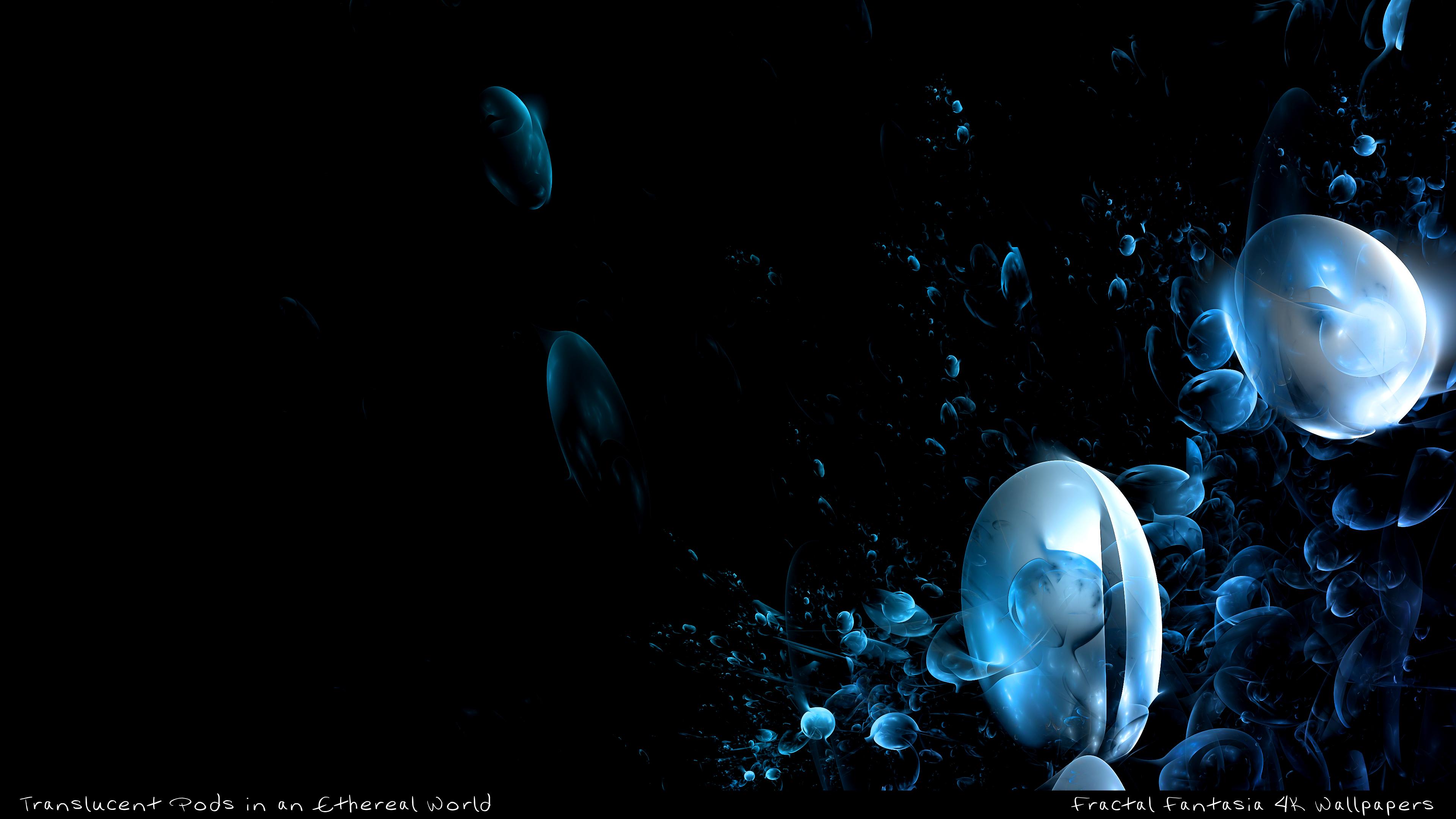 3840x2160 Translucent Pods in an Ethereal World 4K Wallpaper. Fractal Fantasia Art