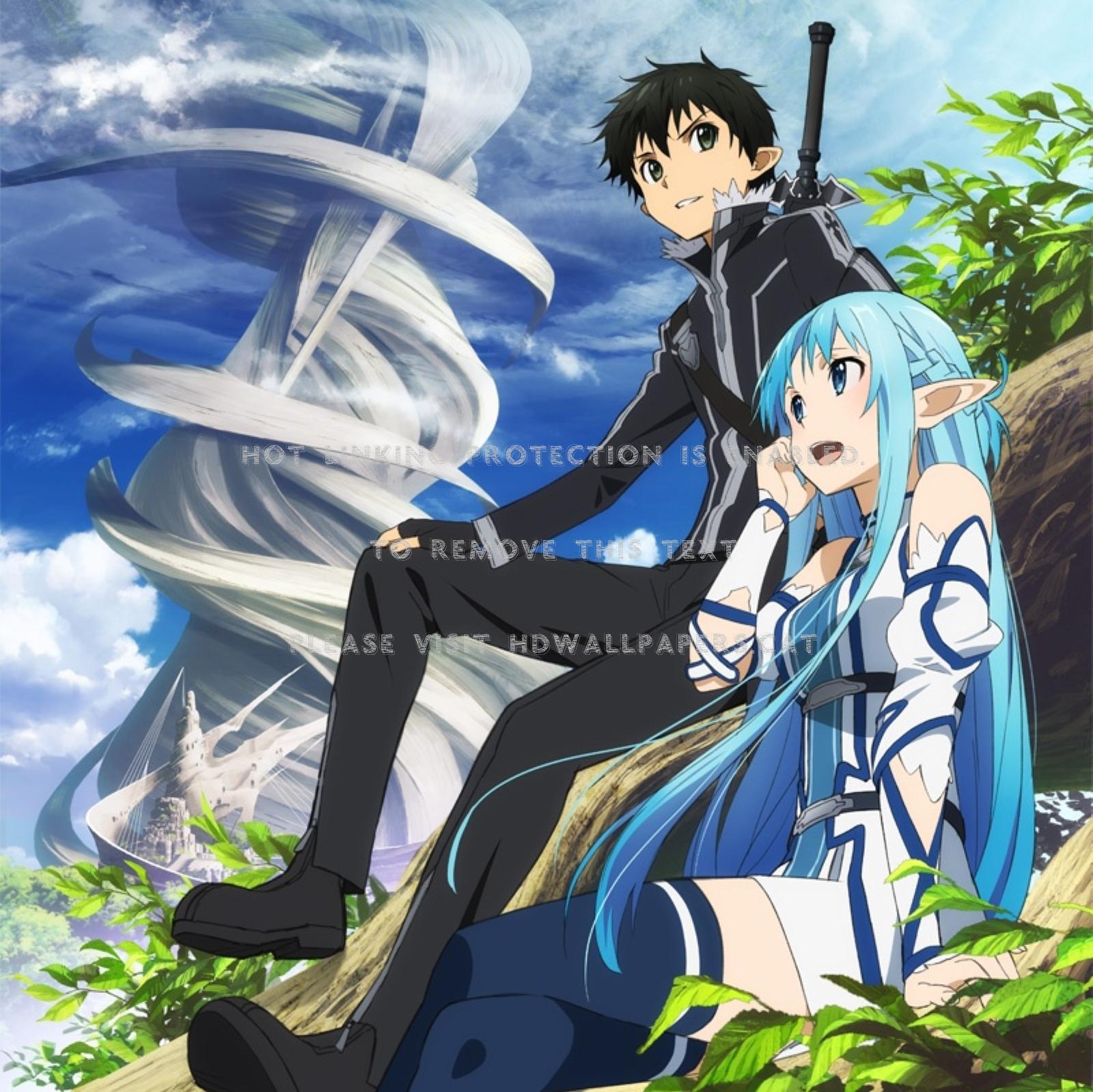 1600x1599 A L O Cg HD Anime Couple Cute Sweet Dress And Kirito Alo