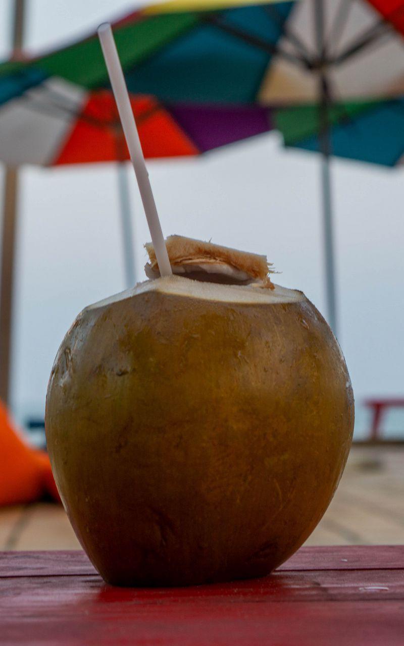 800x1280 Download Wallpaper 800x1280 Coconut, Nut, Straw, Drink Samsung Galaxy Note Gt N Meizu Mx2 HD Background