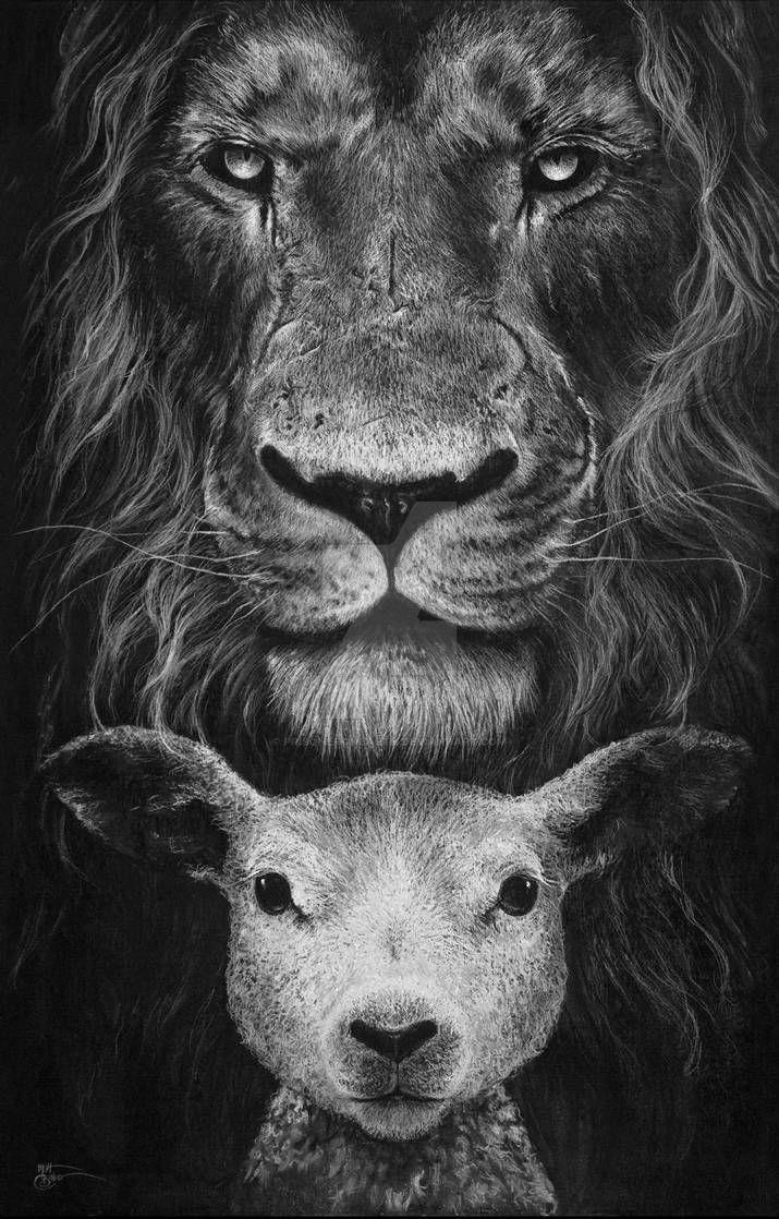 715x1118 The Lion and the Lamb. Lion and lamb, Lamb tattoo, Lion of judah jesus