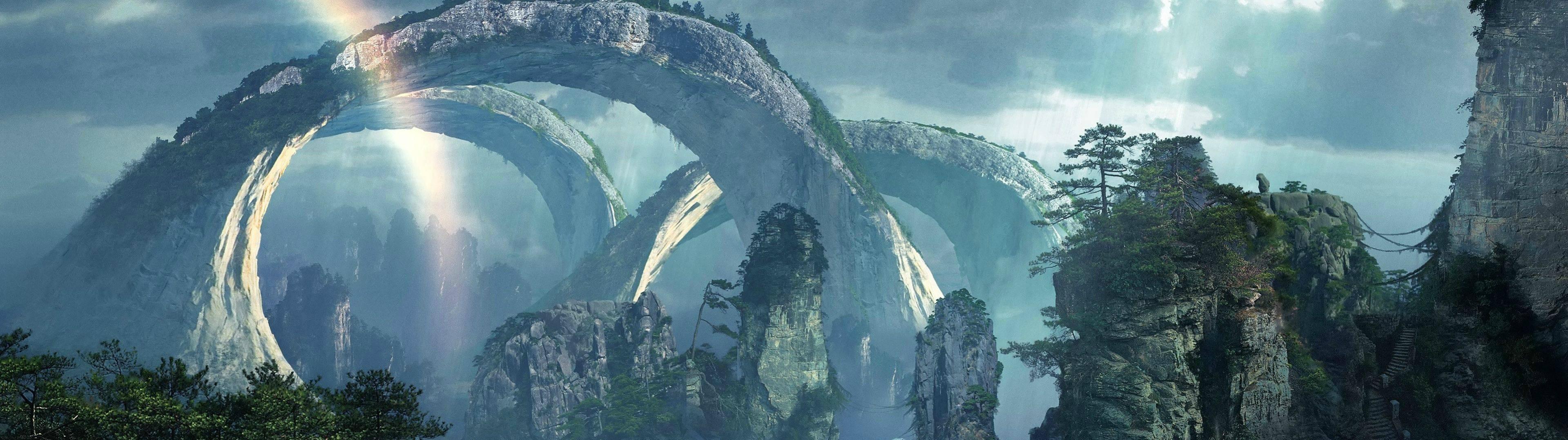 3839x1079 My Favourite Dual Monitor Landscape Wallpaper