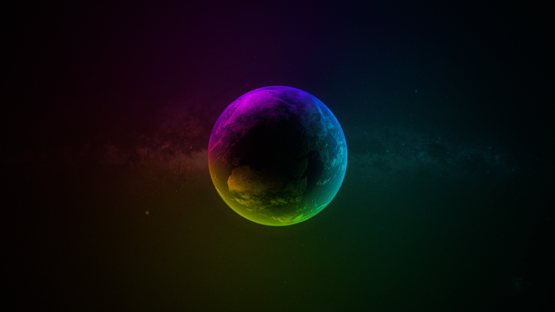 1920x1080 Rainbow Earth [1920x1080]. Desktop background image, R wallpaper, Computer wallpaper