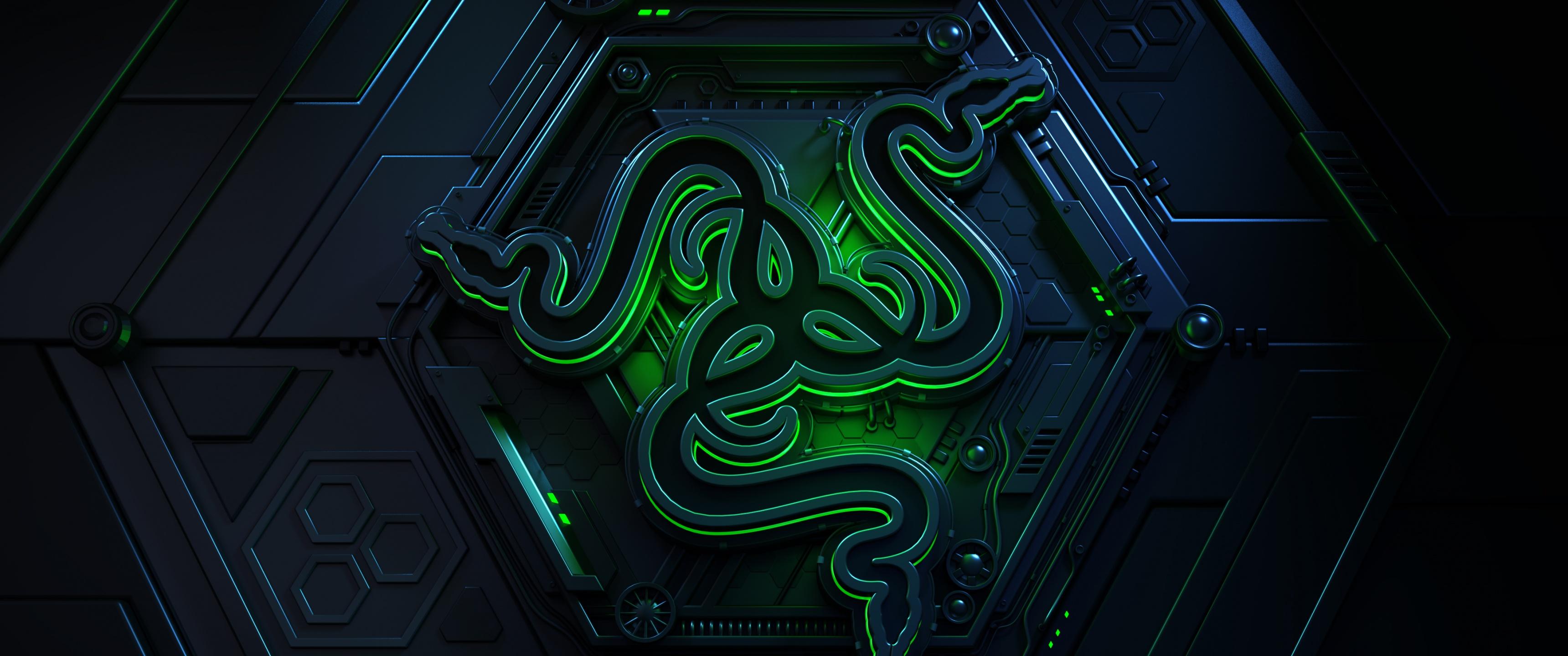 3440x1440 Vault Wallpaper 4K, Razer, Green, Dark, Sci Fi, 3D, Neon, Abstract