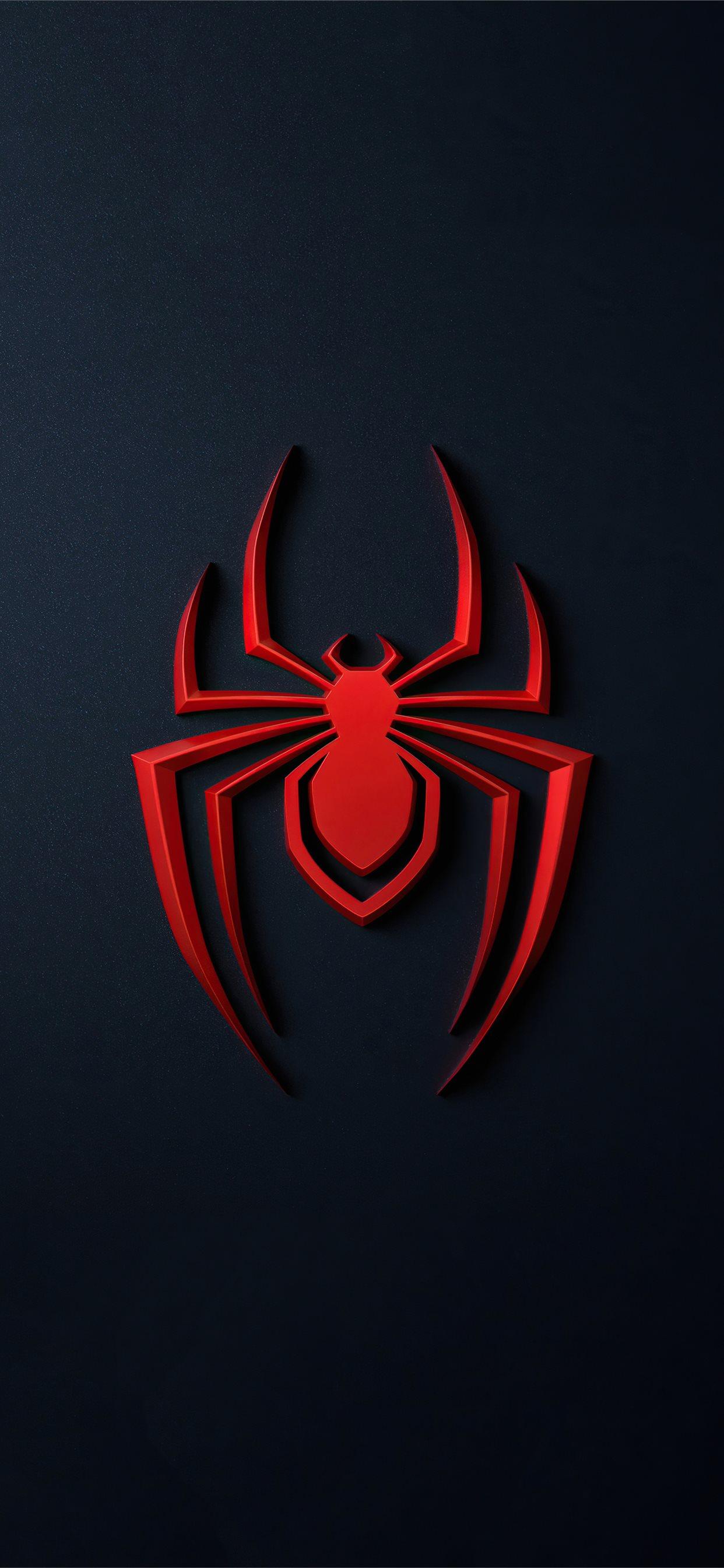 1242x2688 spider man miles morales logo 4k iPhone X Wallpaper Free Download
