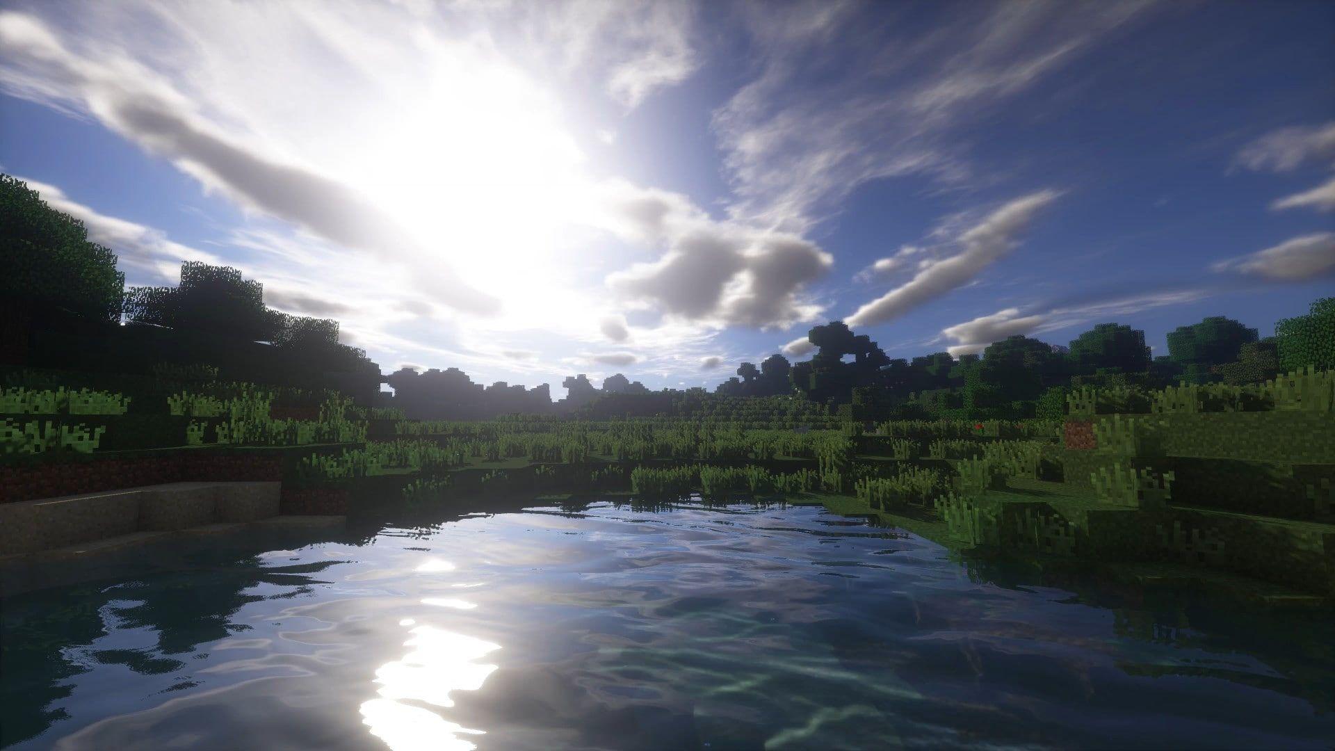 1920x1080 landscape #Minecraft #shaders P #wallpaper #hdwallpaper #desktop. Minecraft wallpaper, HD wallpaper, Nature photography trees