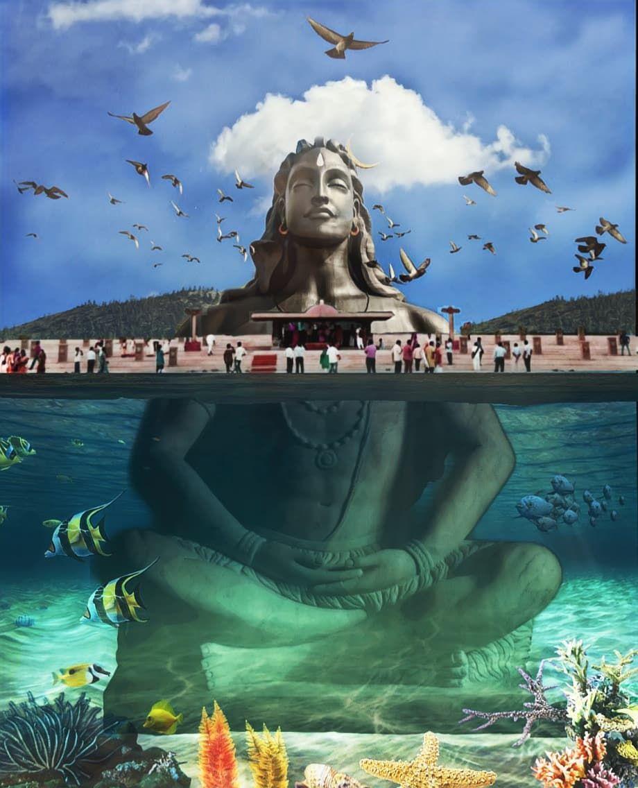 920x1136 Illustration of Shiva:- Adiyogi is located at the Isha Yoga complex which houses the Dhyanalinga in. Shiva lord wallpaper, Lord shiva painting, Lord shiva statue