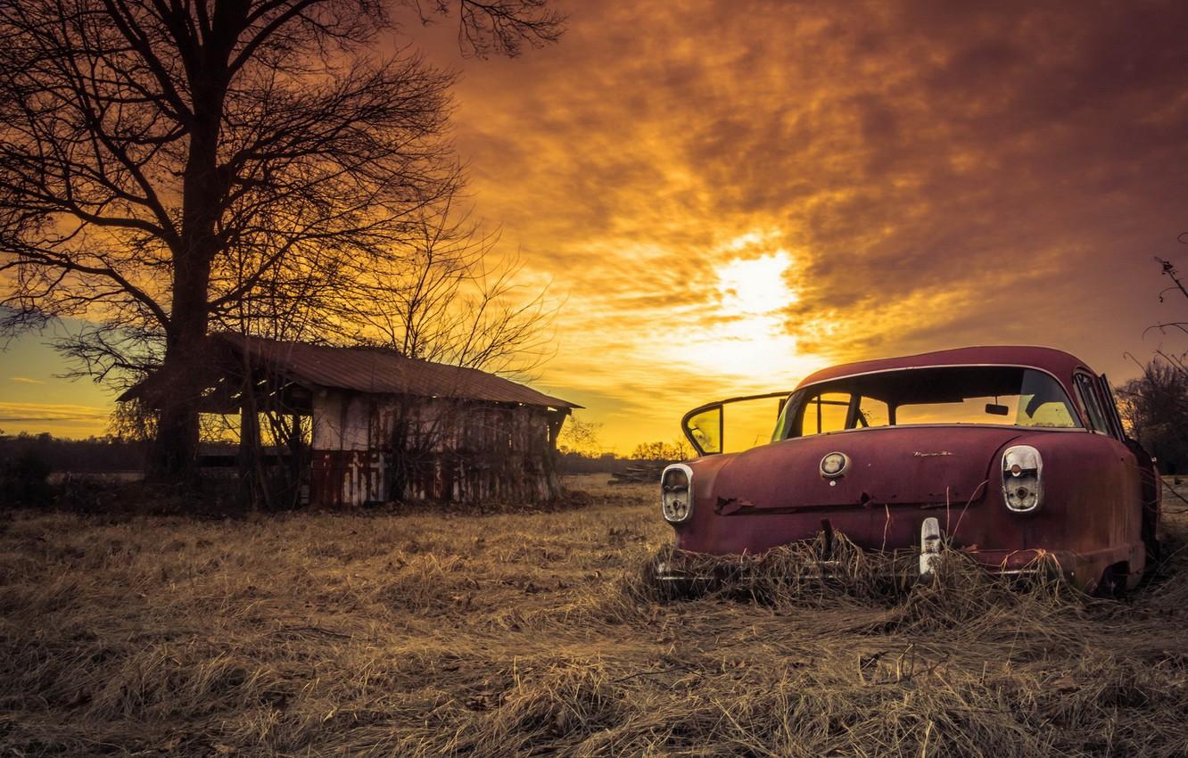 1332x850 Wallpaper car, sunset, abandoned, rusty, sunday, sliders image for desktop, section пейзажи