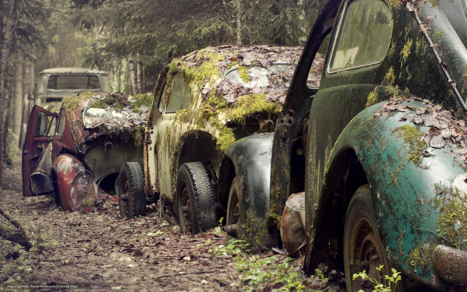 1600x1000 Download Wallpaper Machinery, Trash, Old, Cars Free