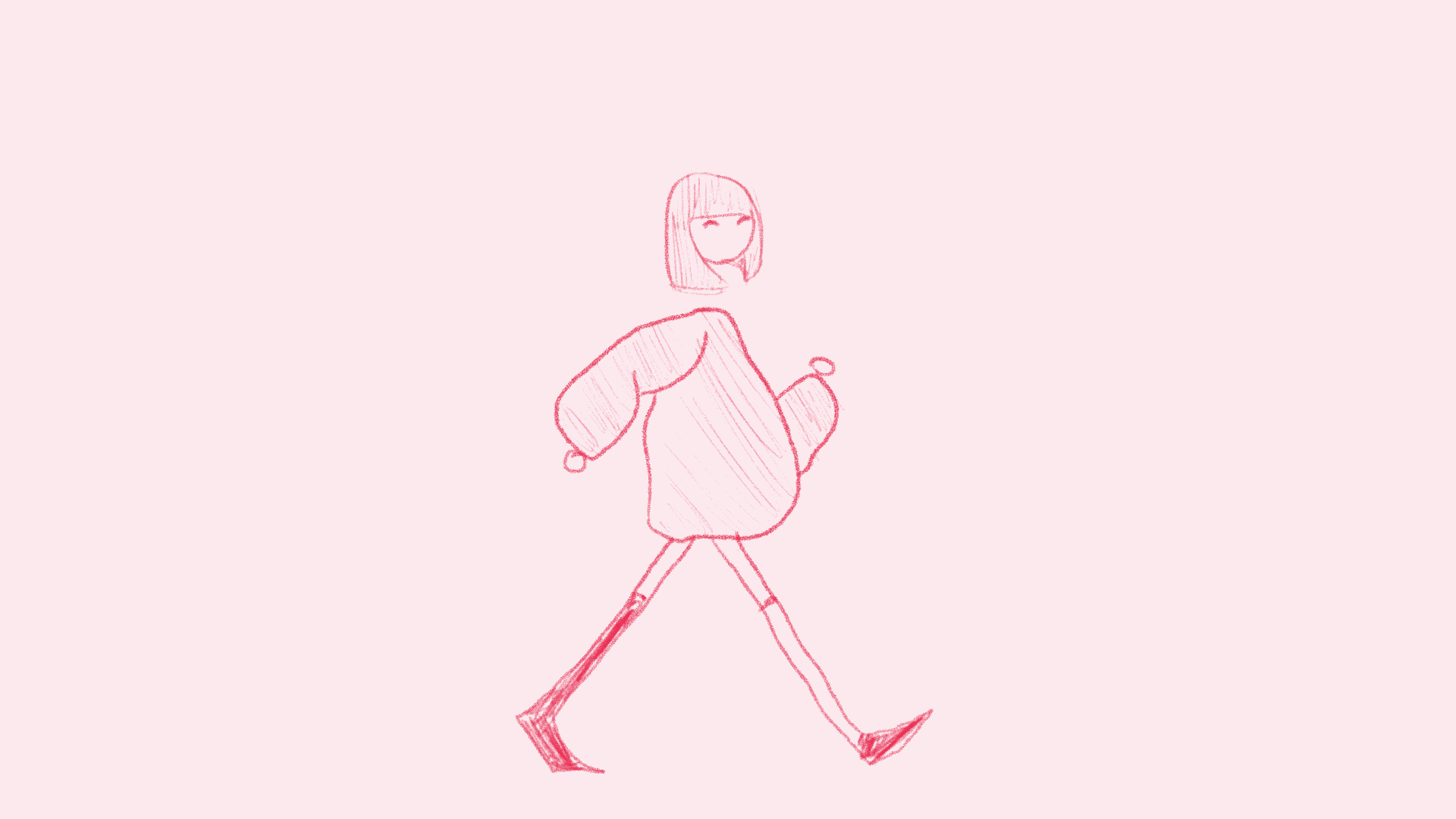1920x1080 Happy girl walking cycle 2D animation. Walking animation, 2d animation, Animation