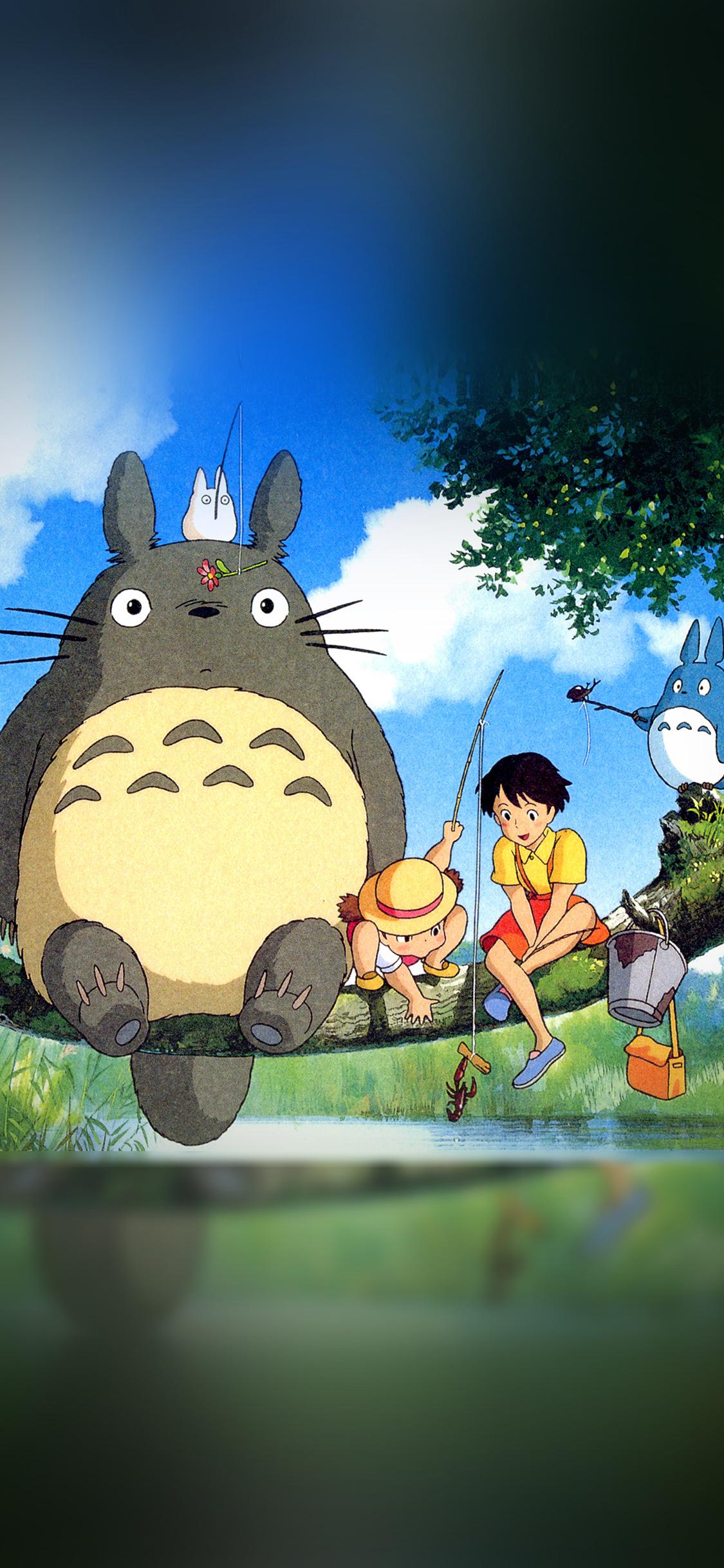 1125x2436 My Neighbor Totoro Anime Art Illustration Wallpaper