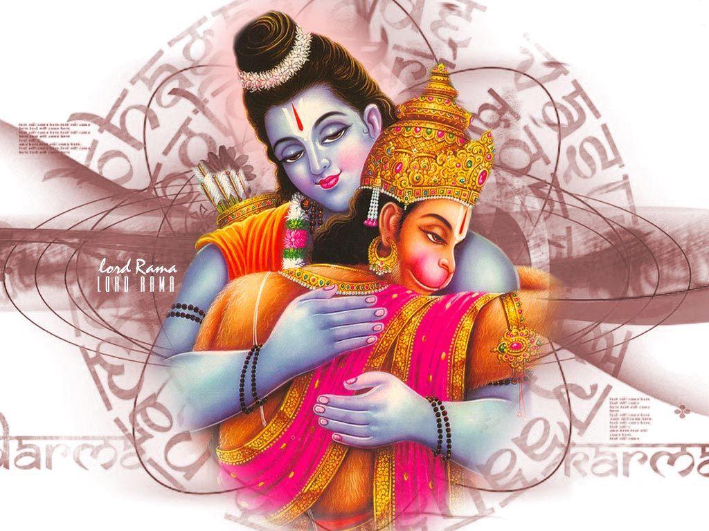 1024x768 Hanuman And Ram Ji HD Wallpaper