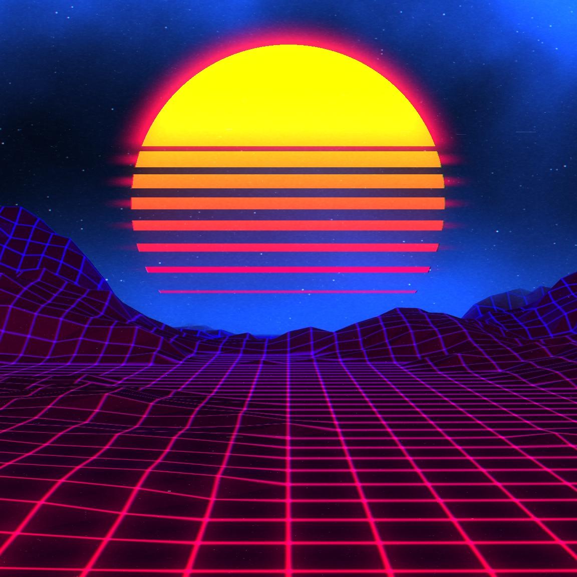 1152x1152 Neon Sunset Wallpaper Engine