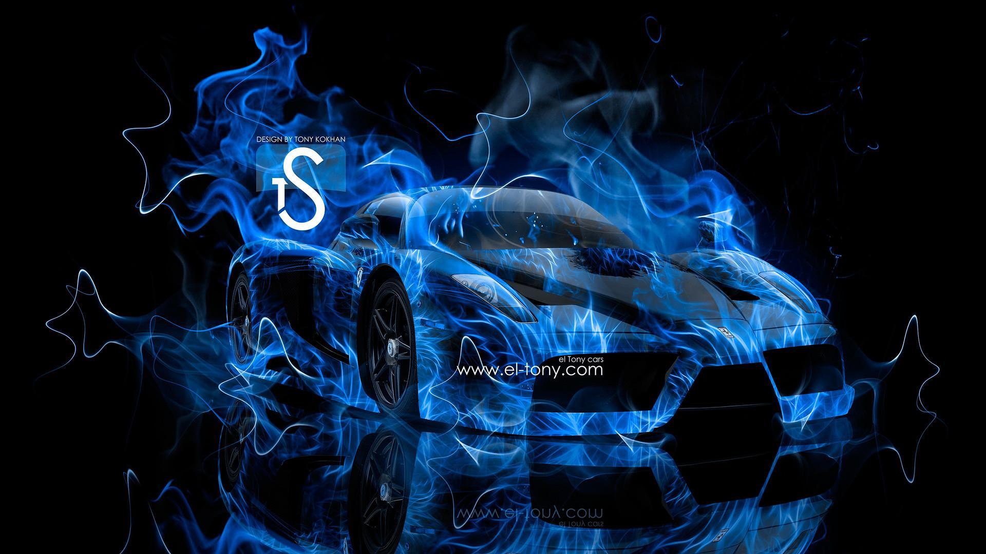 1920x1080 Blue Fire Cars Wallpaper