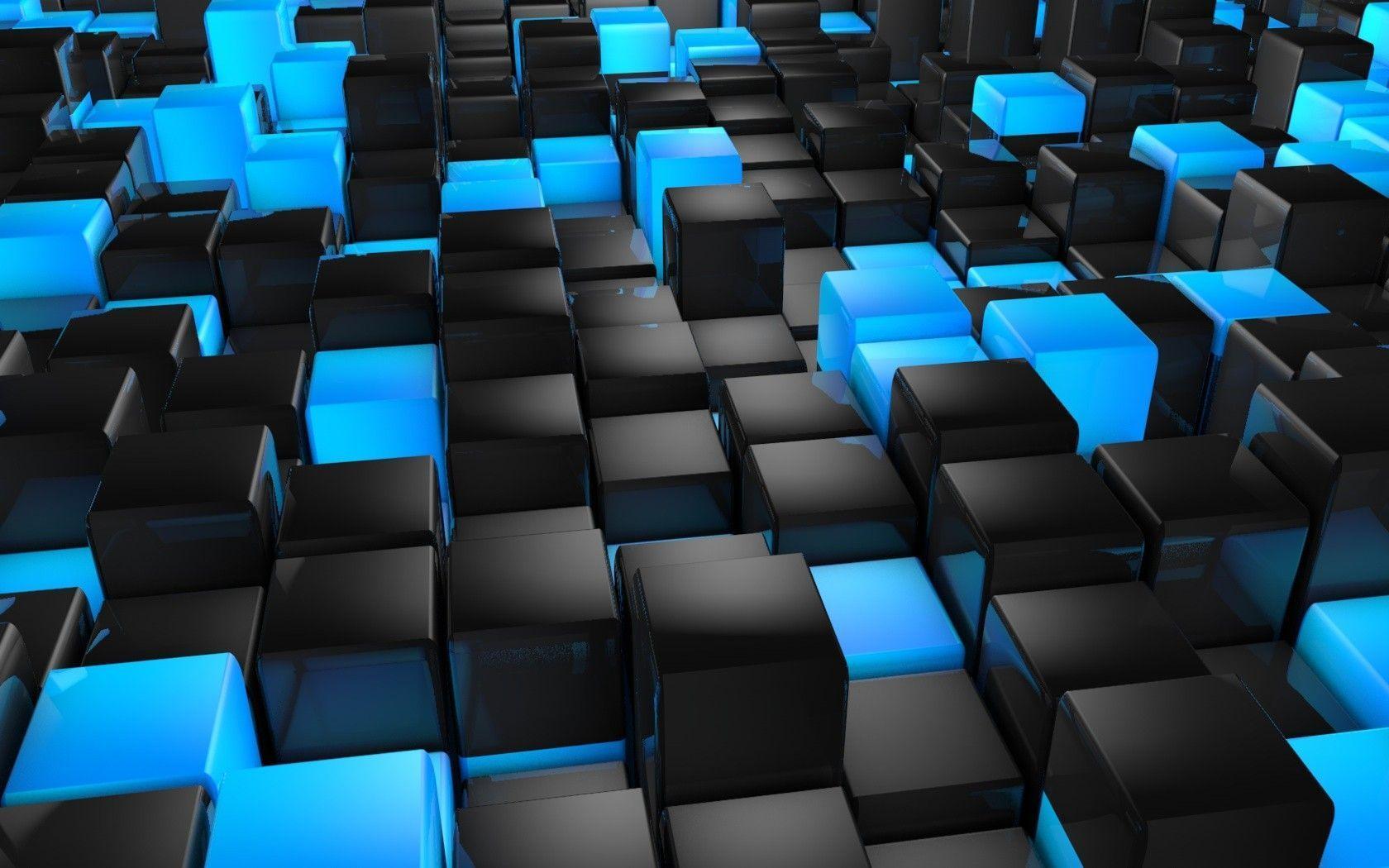 1680x1050 3D Blue Wallpaper