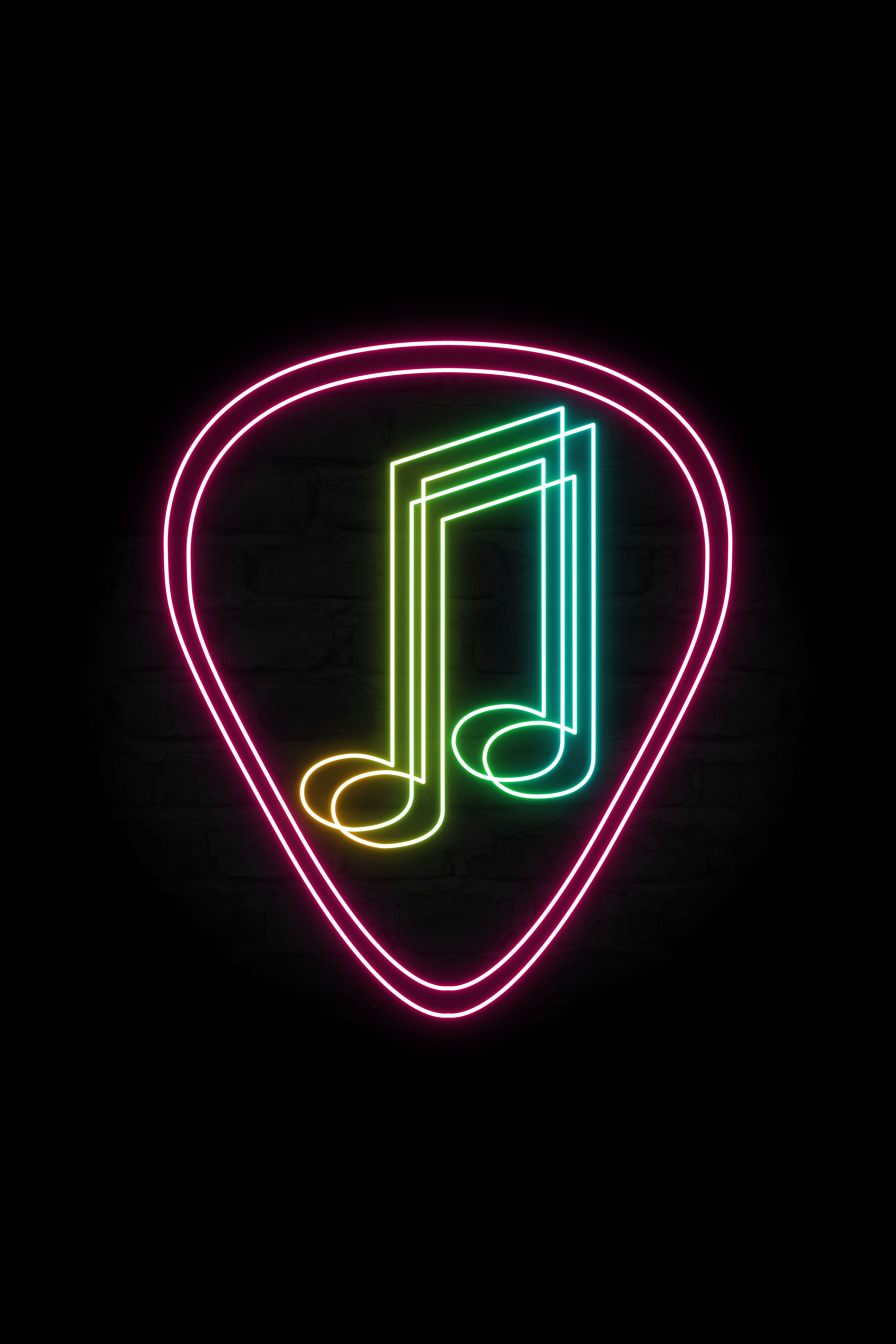 4000x6000 Neon Music Note and Guitar Pick. Cool neon signs, Wallpaper iphone neon, Neon wallpaper