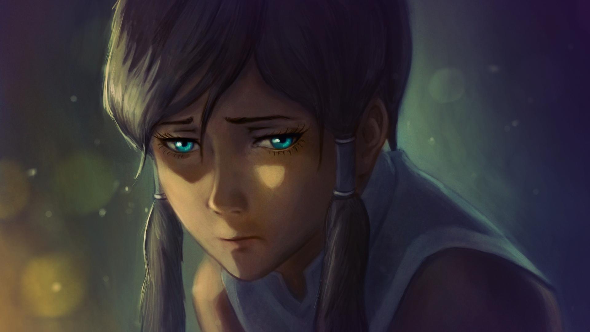 1920x1080 1920x1080 girl, br0ny, Art, face, sadness, avatar, korra, the legend of korra