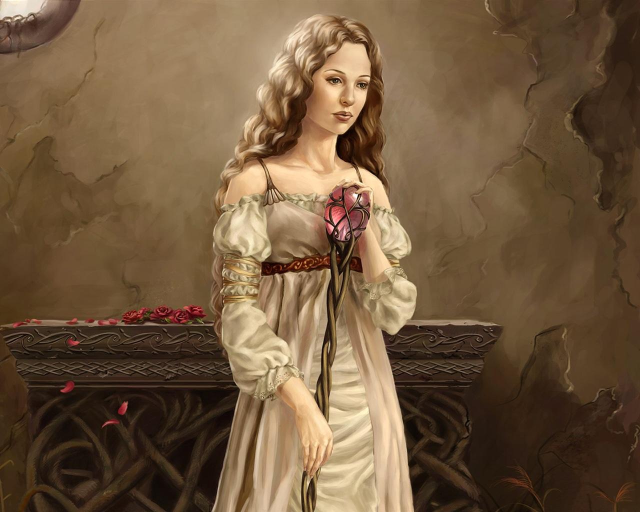 1280x1024 Wallpaper Blonde girl holding a magic wand 1920x1200 HD Picture, Image