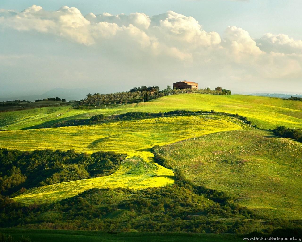 1280x1024 Italy Tuscany Vineyard House Wallpaper Desktop Background