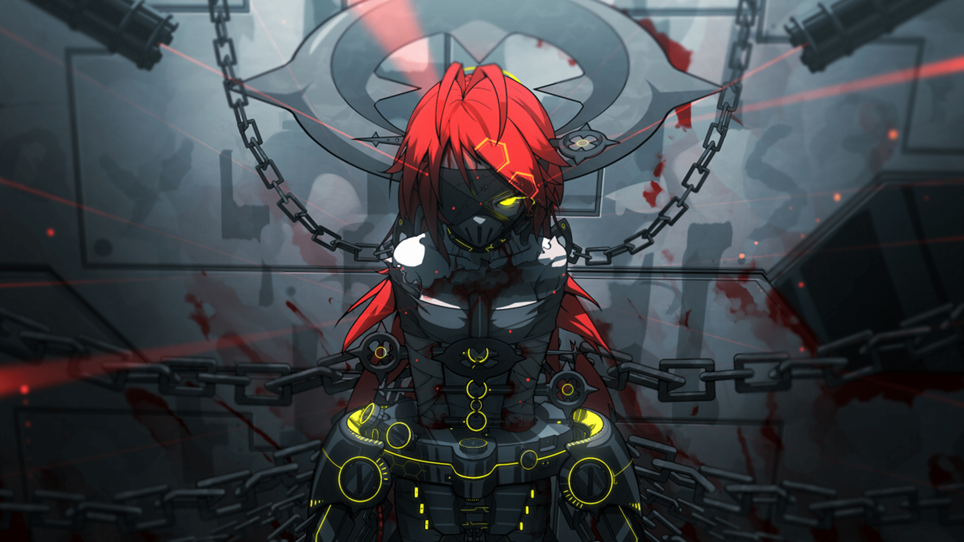1920x1080 #chains, #anime, #monster girl, #laser wallpaper. Mocah HD Wallpaper