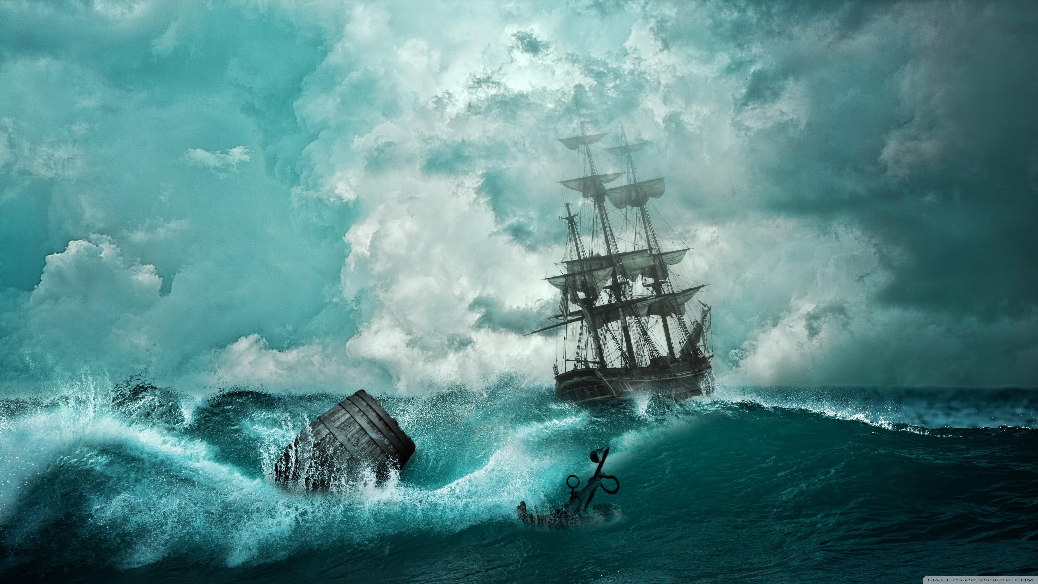 3554x1999 Sailing Ship Storm Ultra HD Desktop Background Wallpaper for 4K UHD TV : Widescreen & UltraWide Desktop & Laptop : Tablet