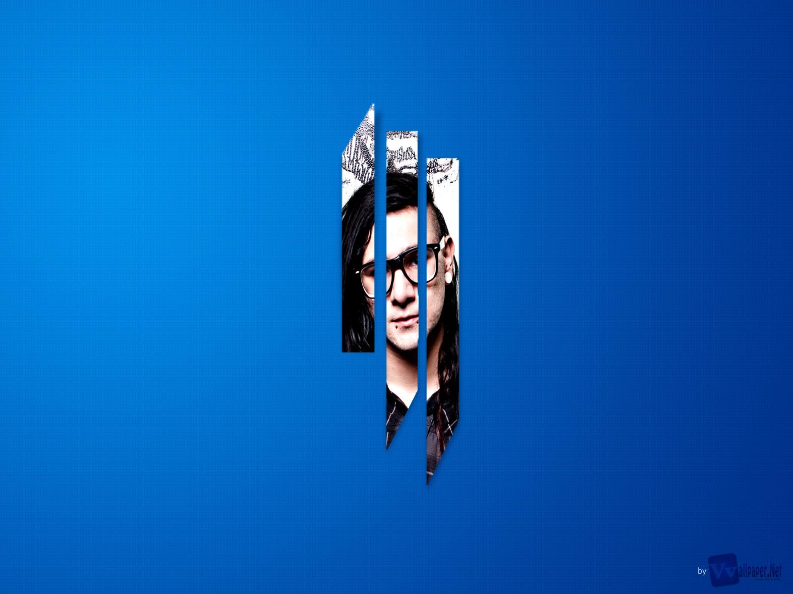 1600x1200 DJ Skrillex Photo Gallery 3D Blue Background HD Music Is A Awesome