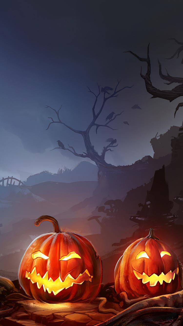 750x1334 Horror Pumpkins Halloween 4k iPhone iPhone 6S, iPhone 7 HD 4k Wallpaper, Image, Background, Photo and Picture