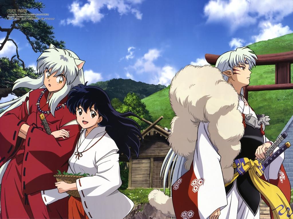 1024x768 Inu Yasha Inuyasha Kagome And The Half Brothers