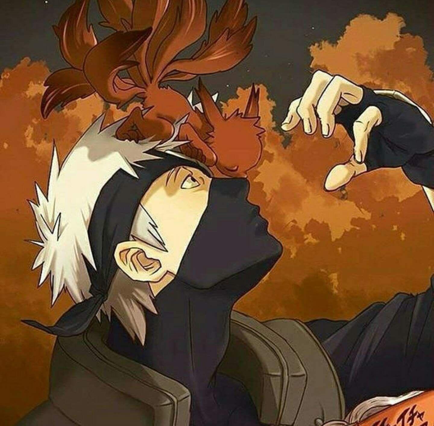 1440x1413 Kakashi and baby Kurama