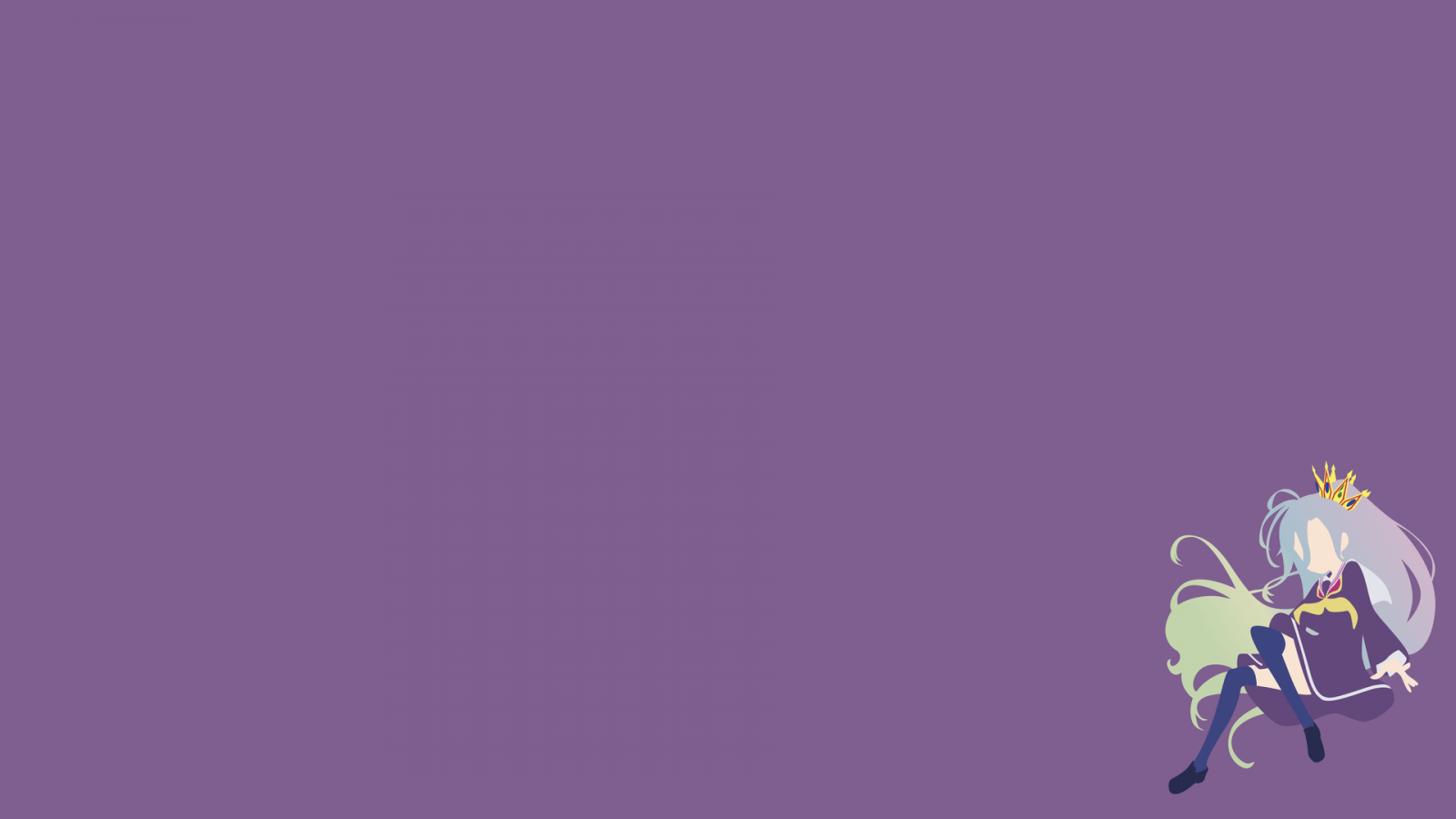 1600x900 minimalism, purple, violet, No Game No Life, Shiro No Game No Life, screenshot, computer wallpaper. Mocah HD Wallpaper