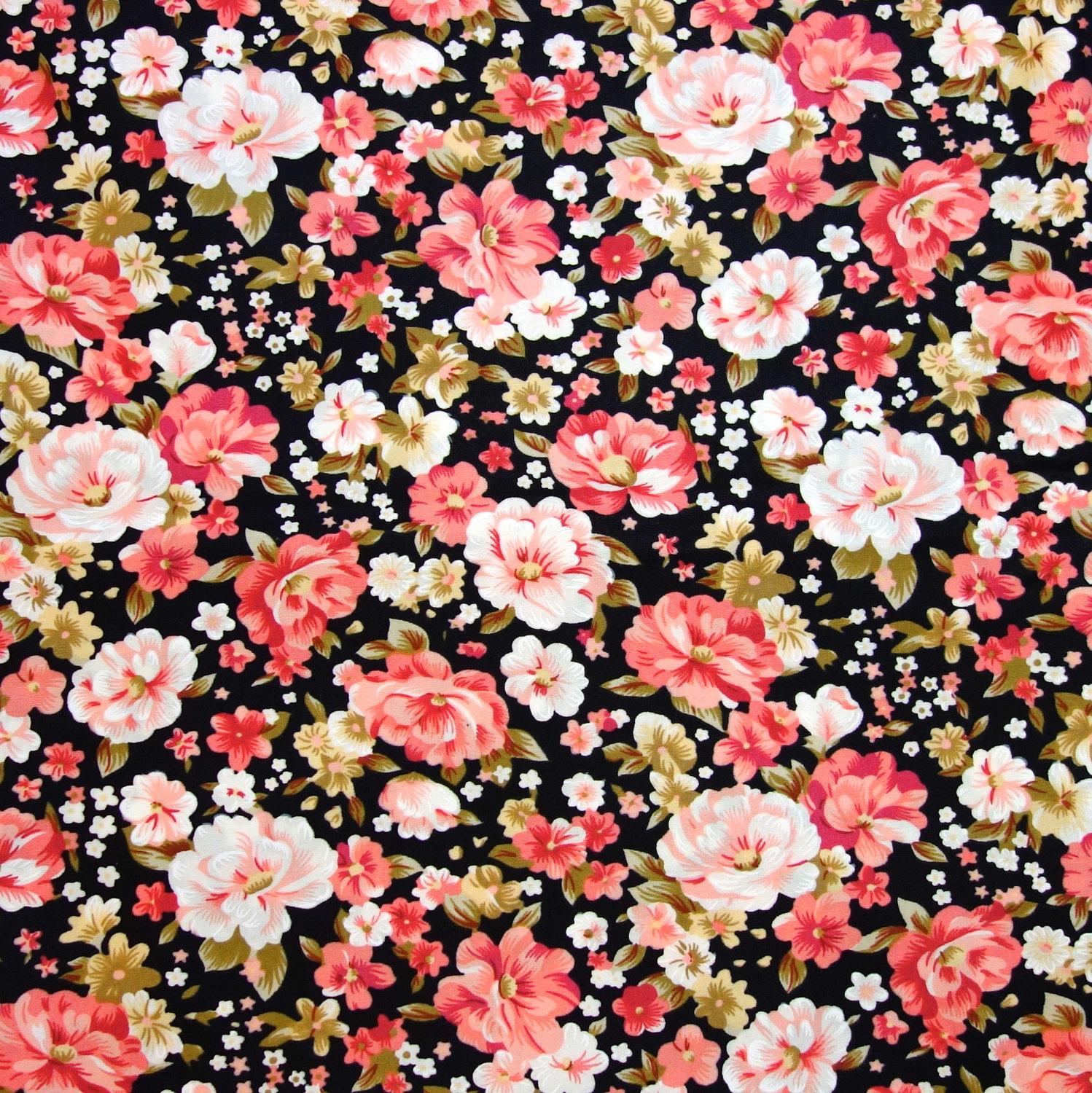1498x1500 Black Floral Print Wallpaper