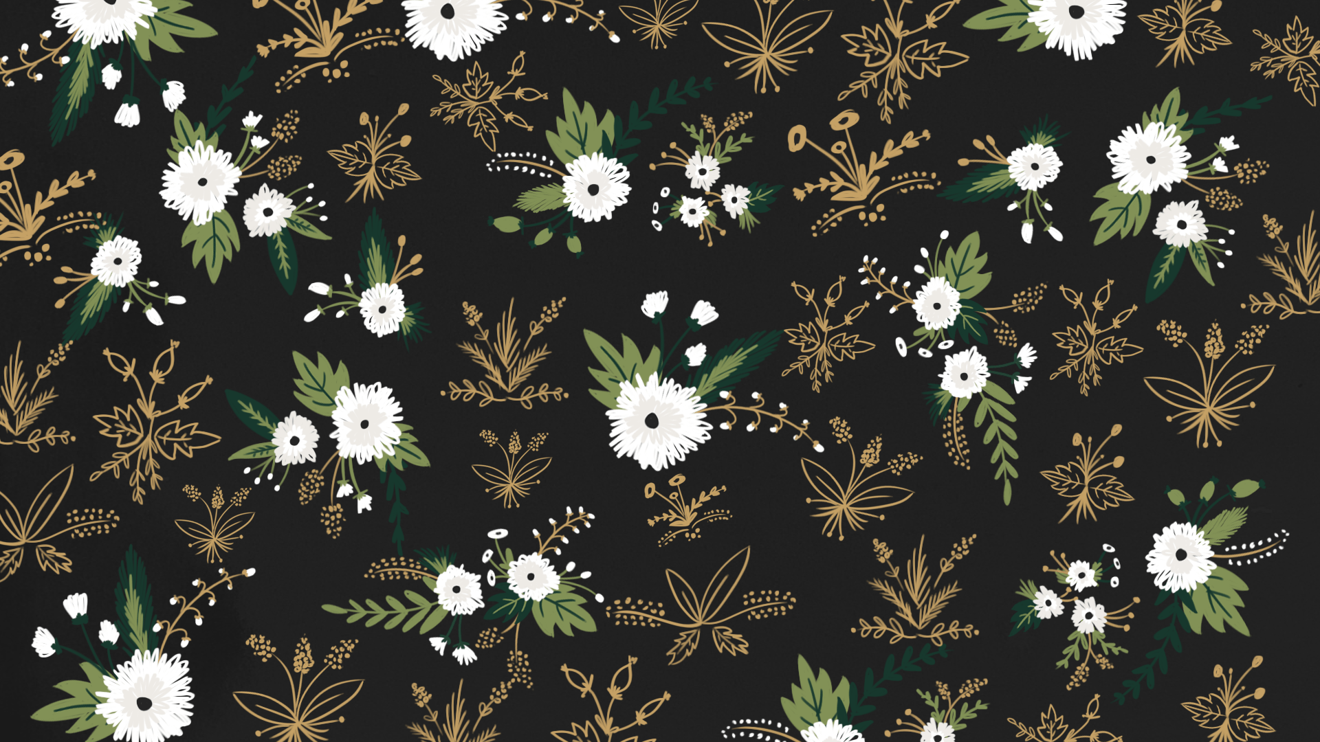 1920x1080 Black Floral Desktop Wallpaper, HD Black Floral Desktop Background