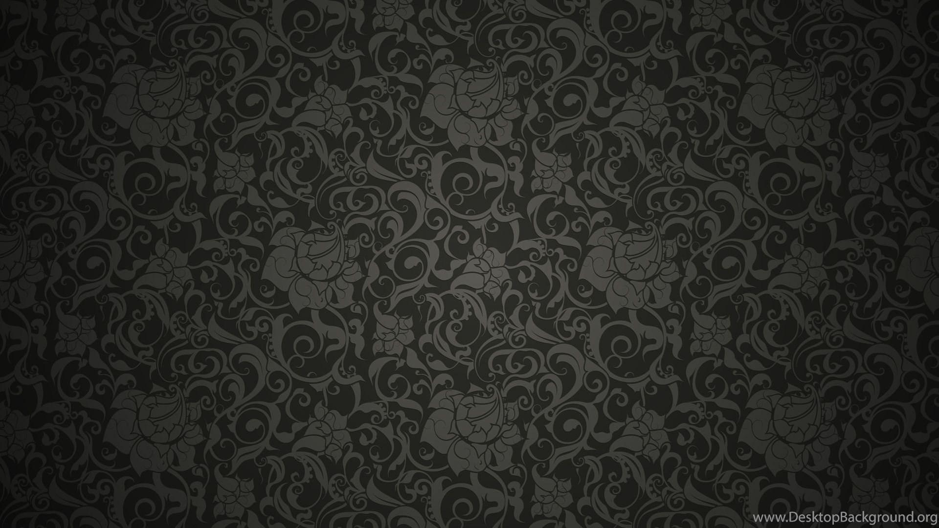 1920x1080 Black Floral Pattern Wallpaper Desktop Background