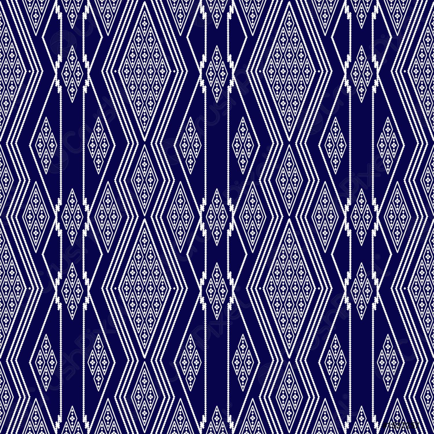 1500x1500 Seamless Thai pattern blue and white modern shape for design