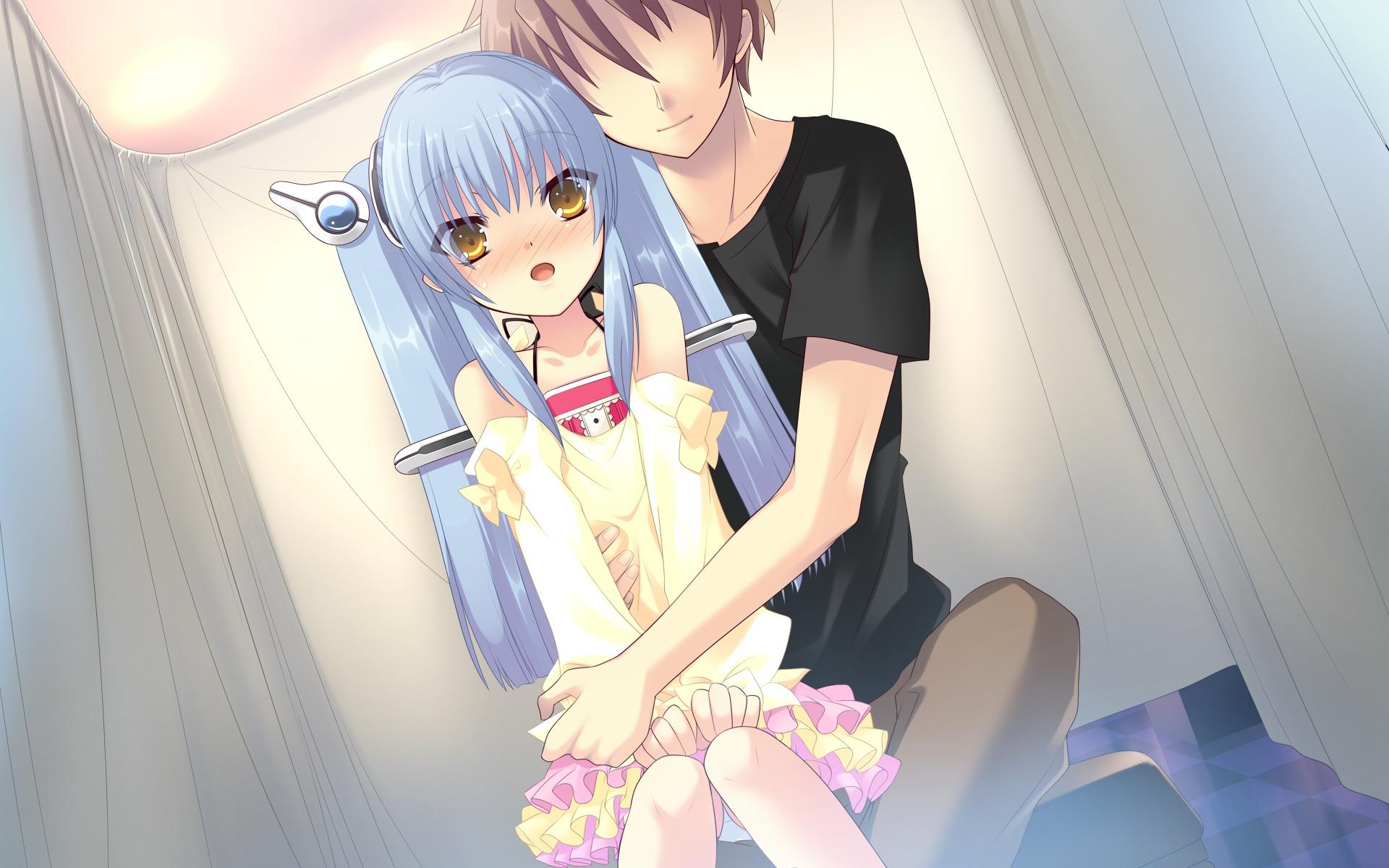 1920x1200 Anime Blue hair Anime Couple