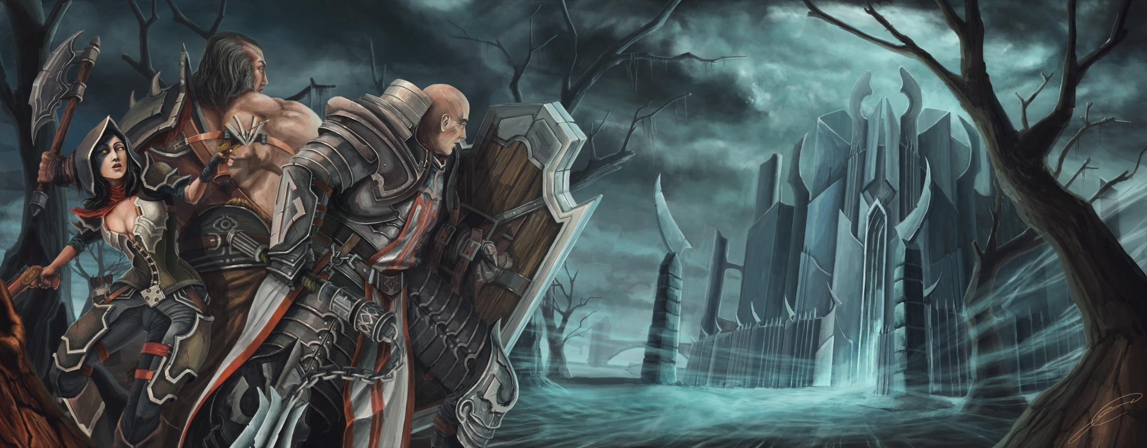 2304x900 Dual monitor Diablo 3 wallpaper, HD background