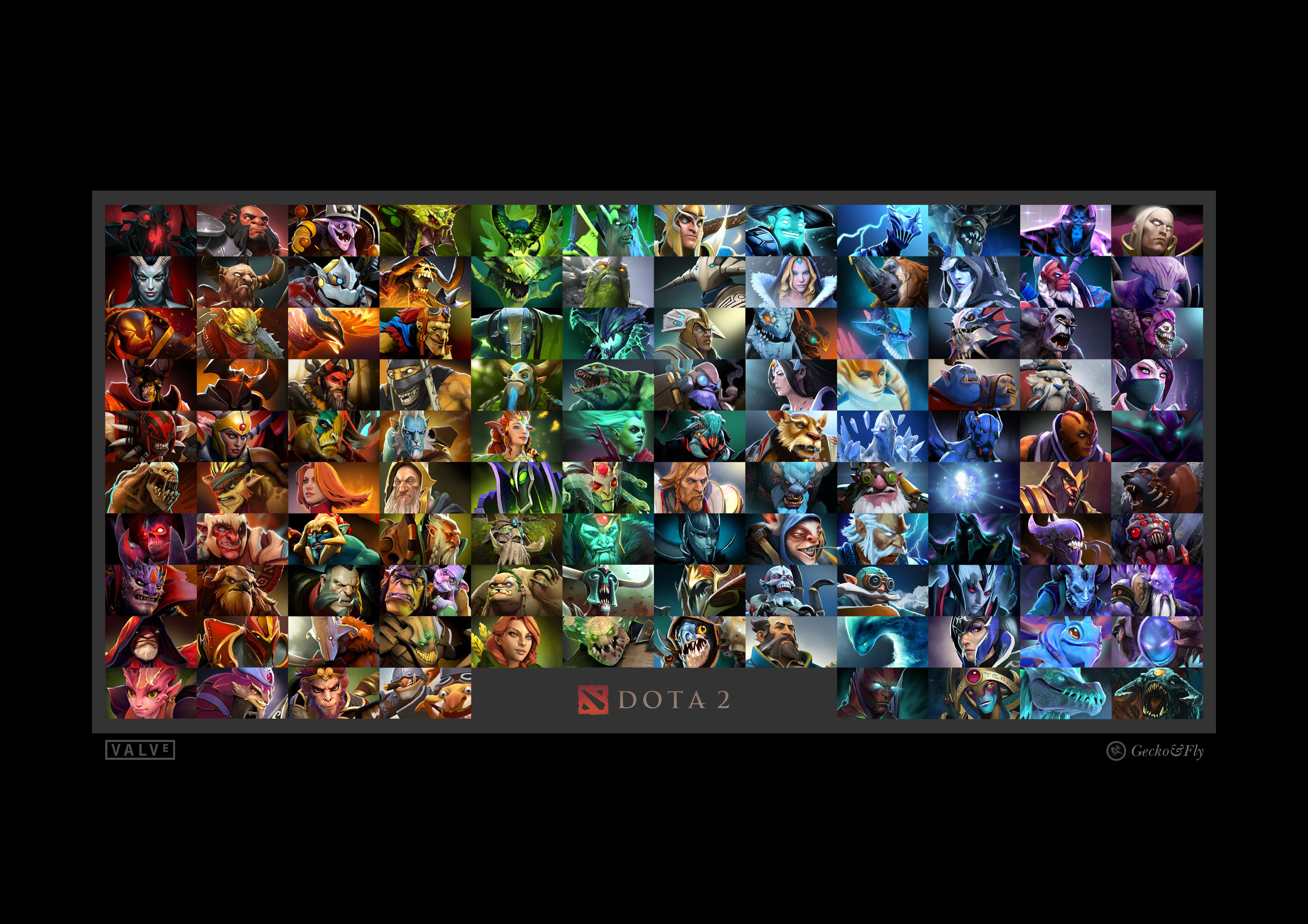 4677x3307 Beautiful DOTA 2 Posters & Heroes Silhouette HD Wallpaper
