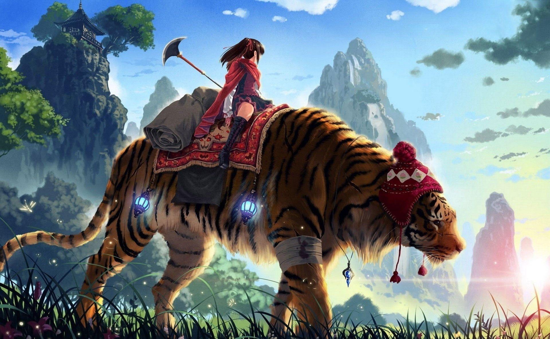 1920x1182 tiger anime girls #China #anime fantasy art original characters #artwork #manga fantasy girl #necklace P. Anime wallpaper, Tiger anime, HD anime wallpaper