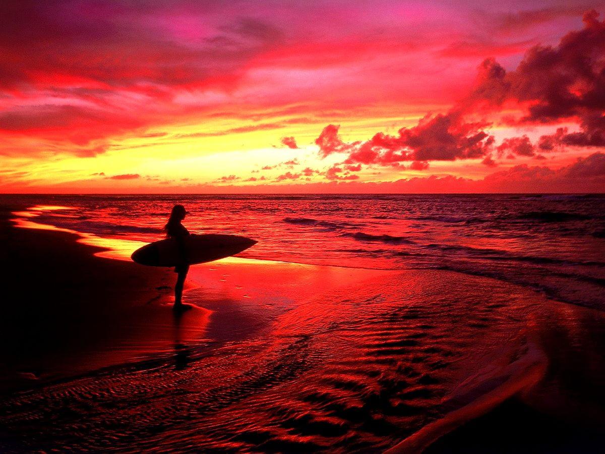 1200x900 Hawaii, Waves, Sunset background. Download Best Free photo