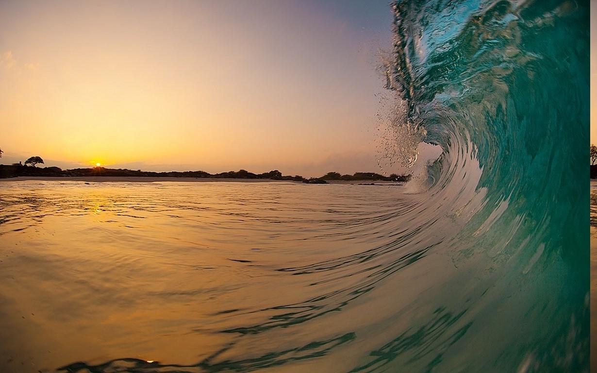 1230x768 nature, Landscape, Hawaii, Sunrise, Waves, Beach, Sea, Water, Summer, Island Wallpaper HD / Desktop and Mobile Background