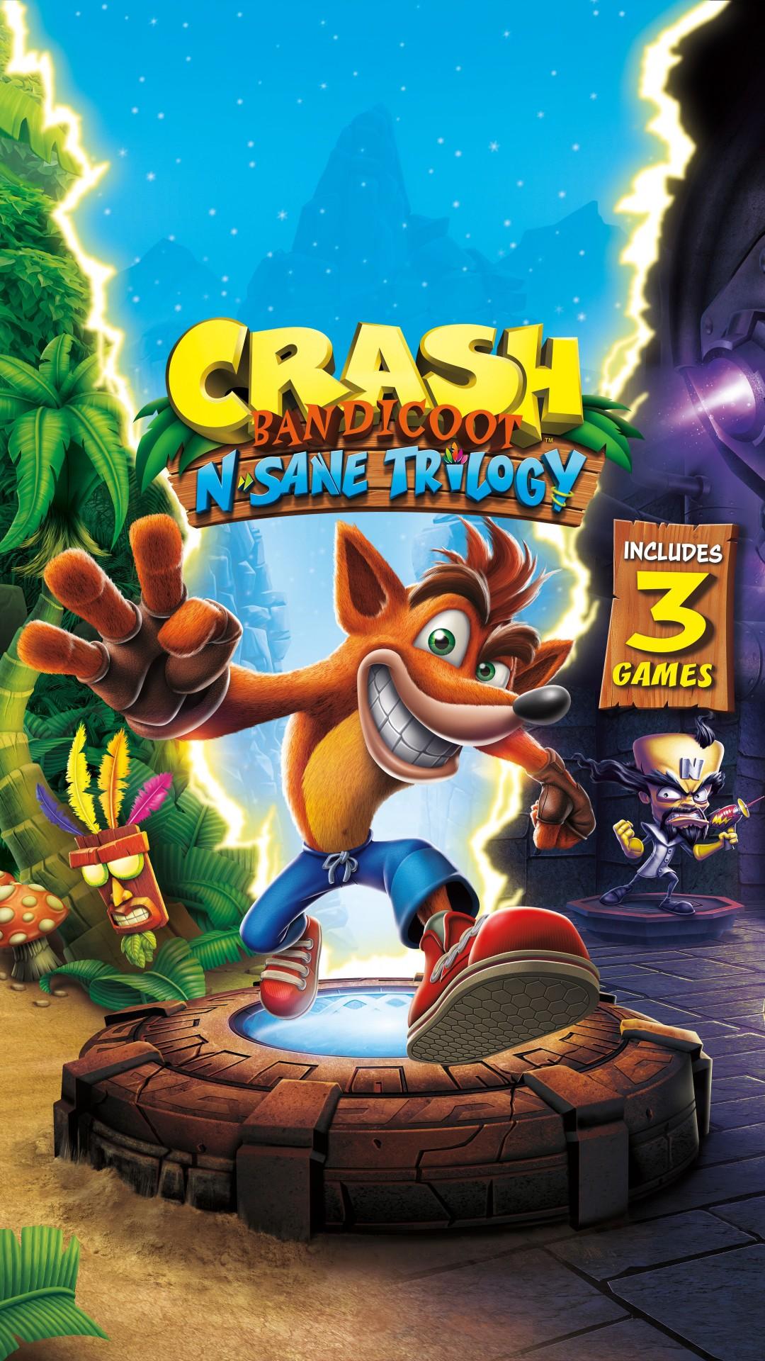 1080x1920 Wallpaper Crash Bandicoot N. Sane Trilogy, 4k, E3 poster, Games